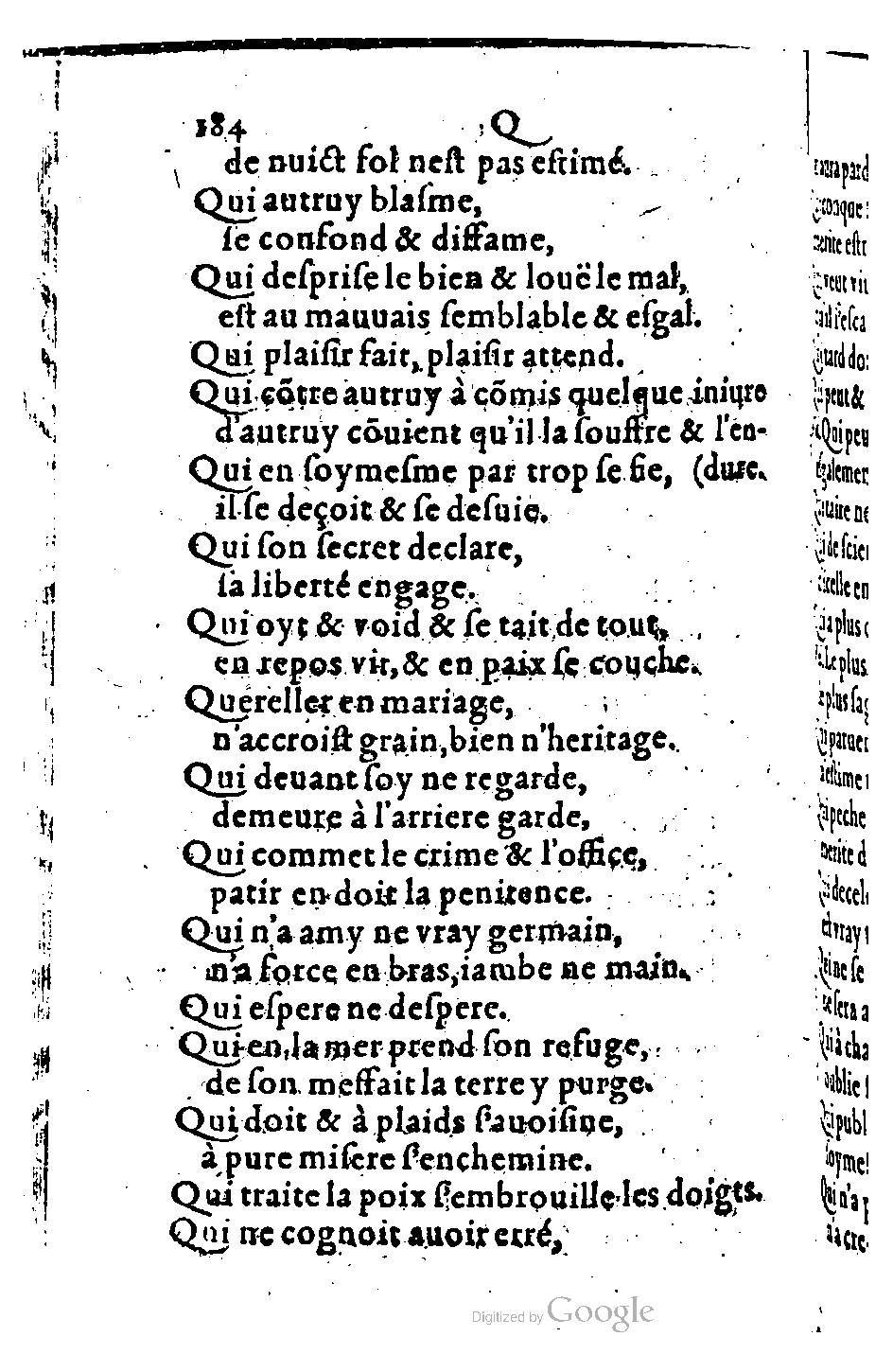 1582 - Nicolas Bonfons - Trésor des sentences dorées - BM Lyon