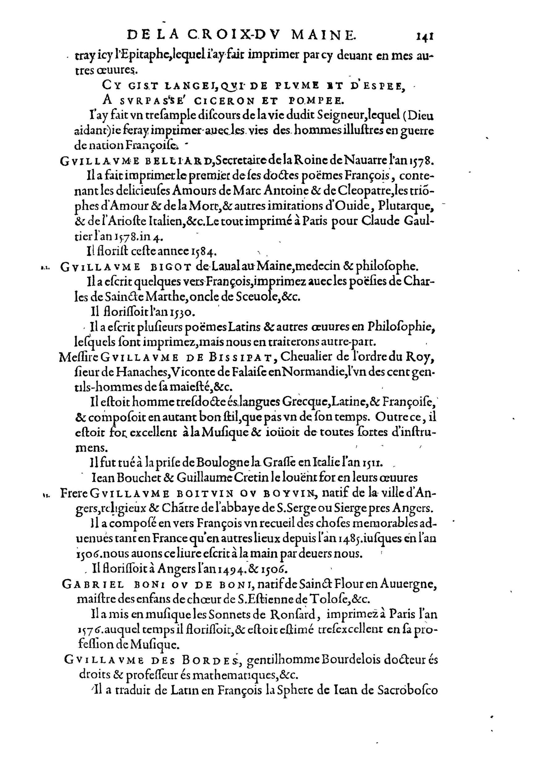 1584 - Abel L&#039;Angelier - Bibliothèques françaises - BnF