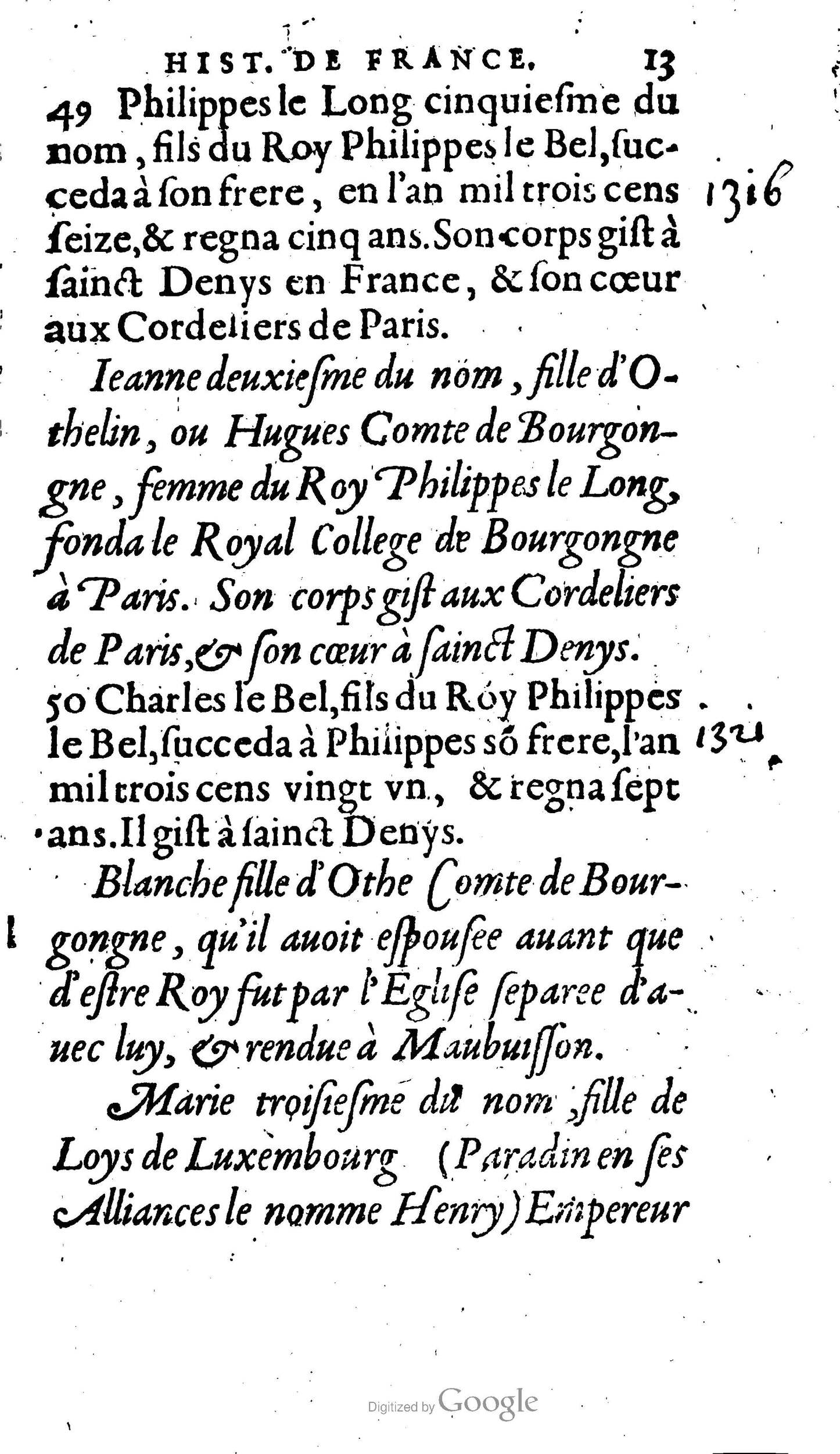 1604 - Galiot Corrozet - Trésor des histoires de France - BNC Florence
