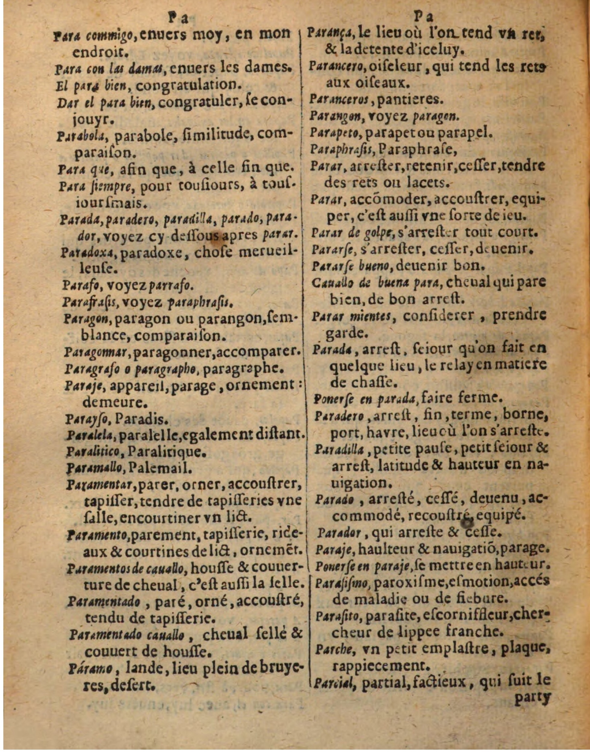 1625 - Hubert Antoine - Trésor des deux langues espagnole et française - Augsbourg