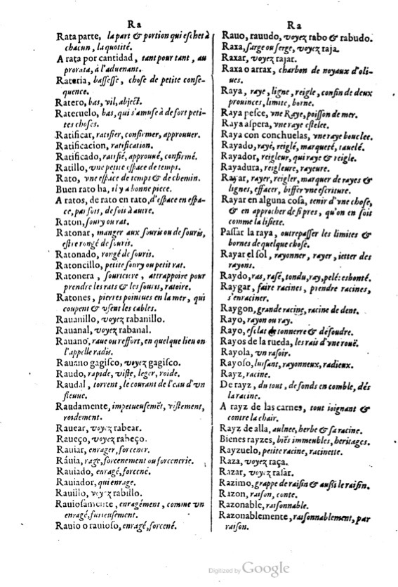 1621 - Adrian Tiffaine - Trésor des deux langues espagnole et française - BM Lyon