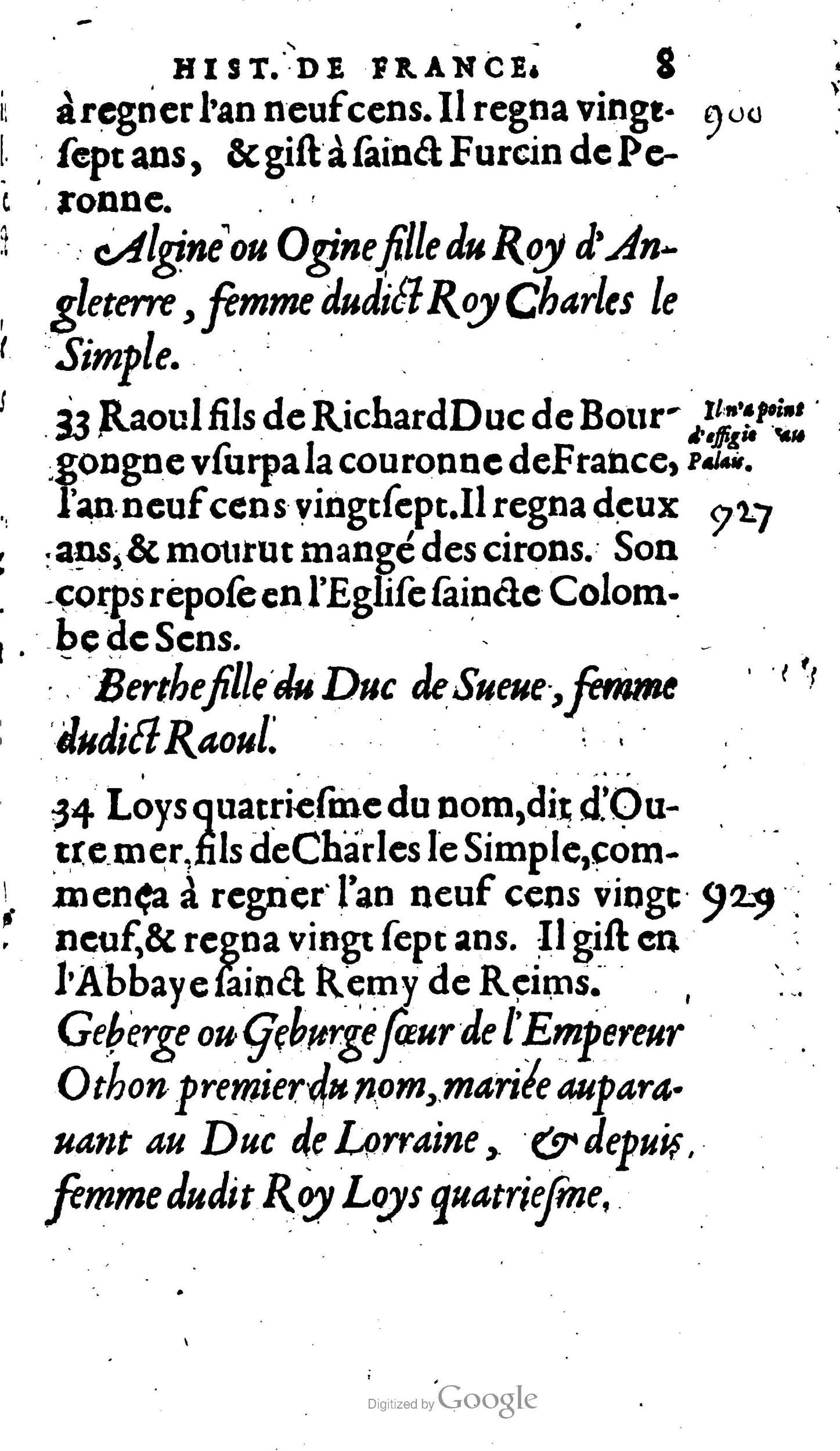 1604 - Galiot Corrozet - Trésor des histoires de France - BNC Florence