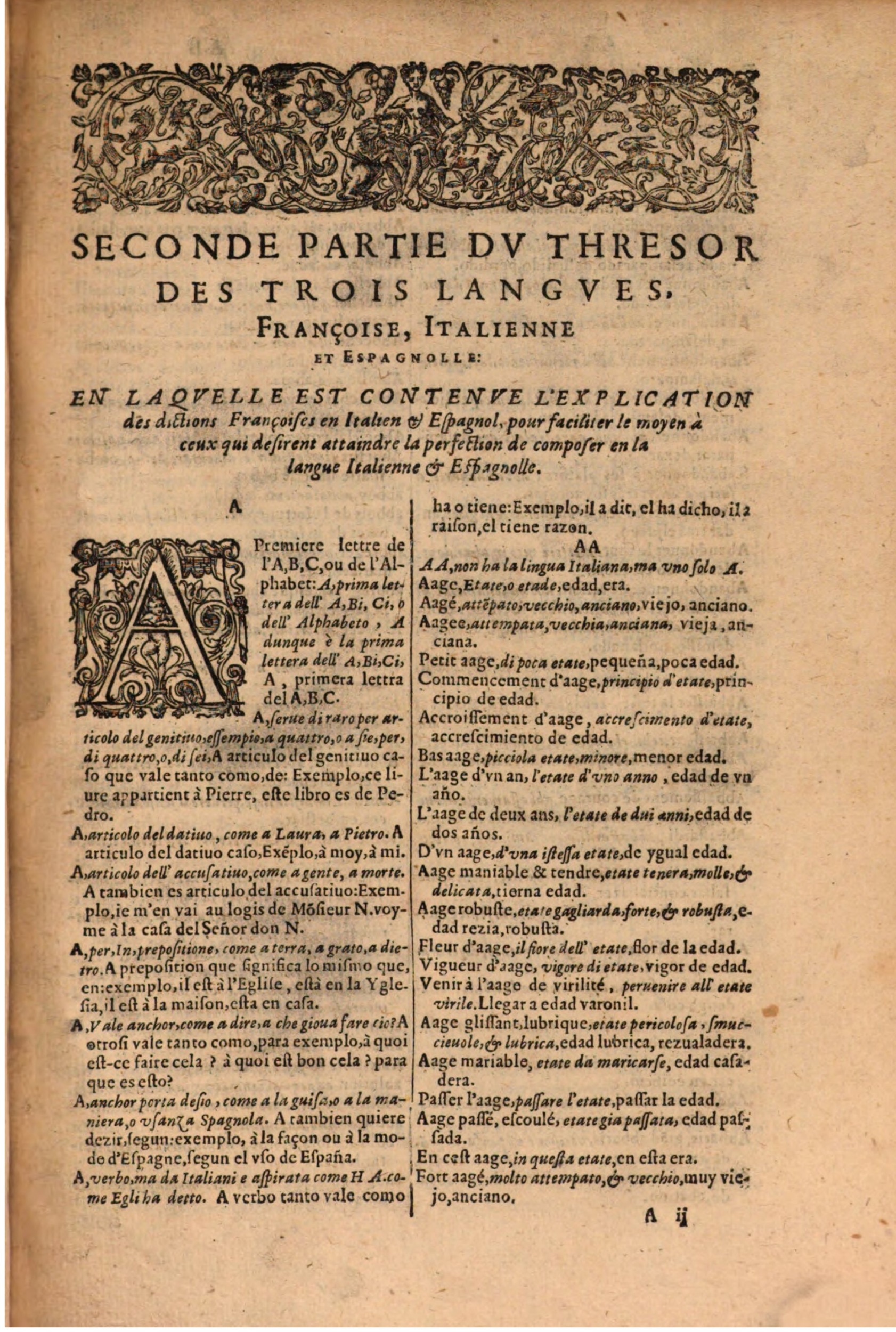 1616 - Pierre de la Rovière - Trésor des trois langues (Seconde partie) - BSB Munich