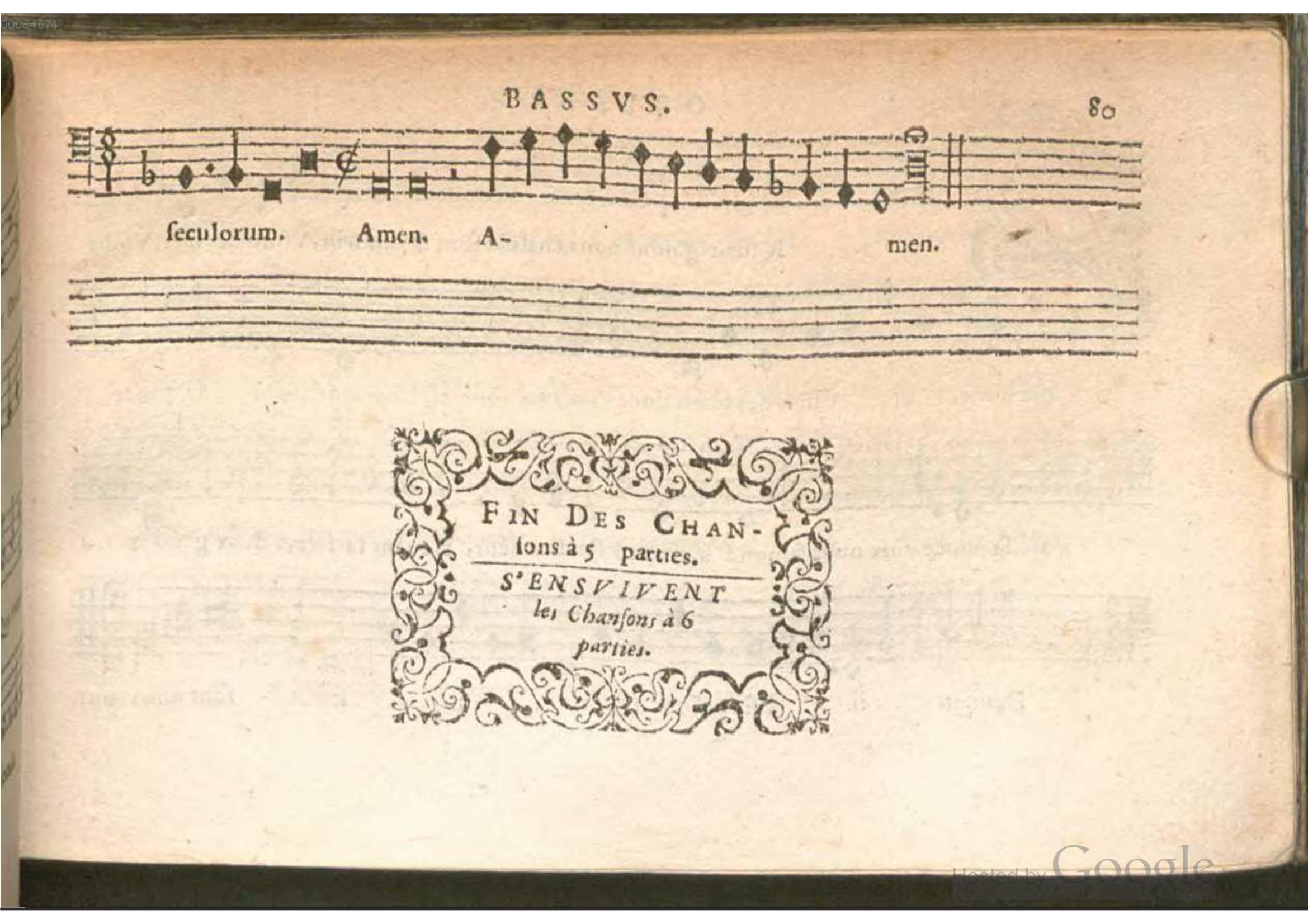 1576 - [Pierre de Saint-André] - Trésor de musique d’Orlande de Lassus Bassus - BSB Munich