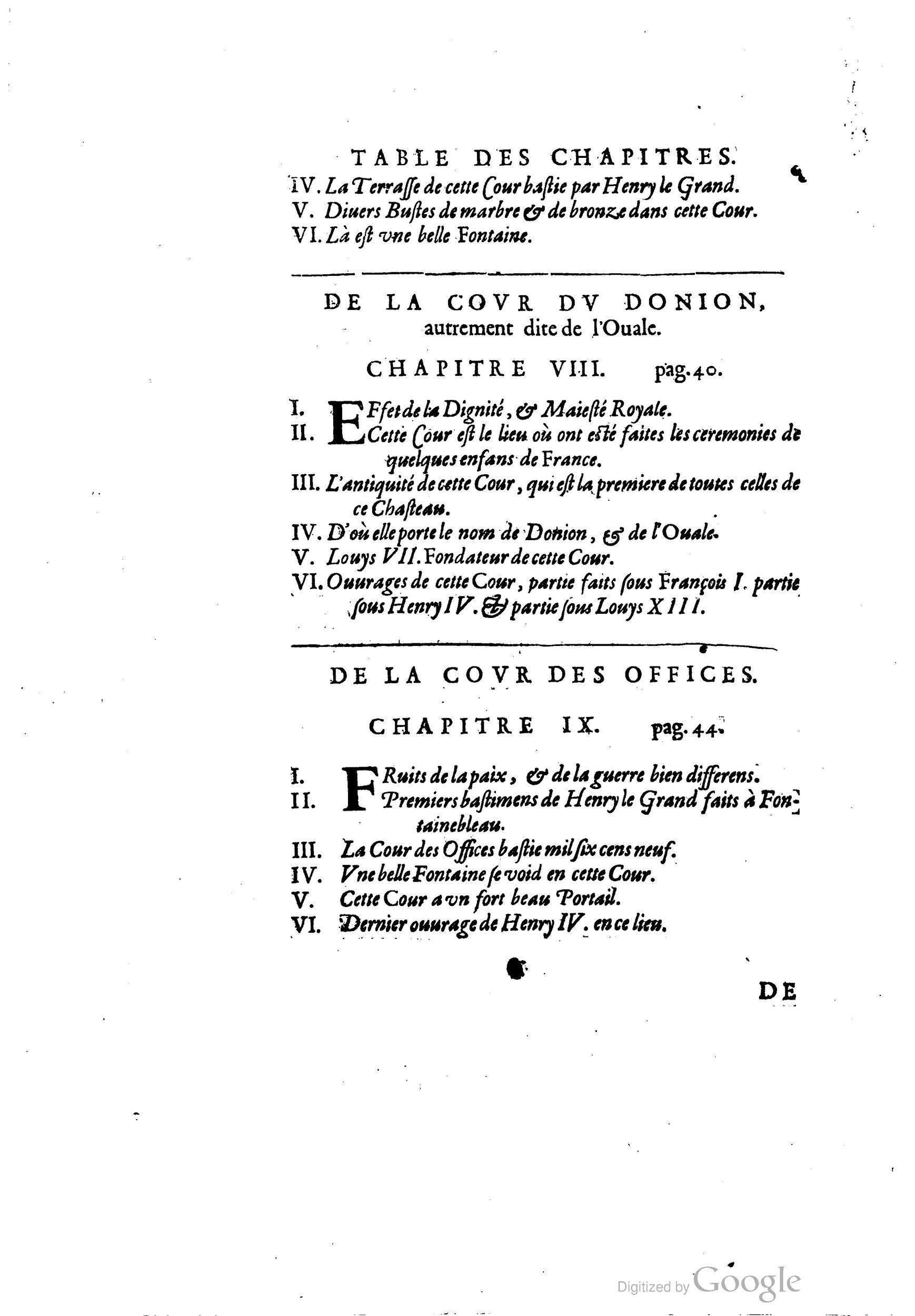 1642 - Sébastien Cramoisy - Trésor des merveilles de la maison royale de Fontainebleau - BM Lyon
