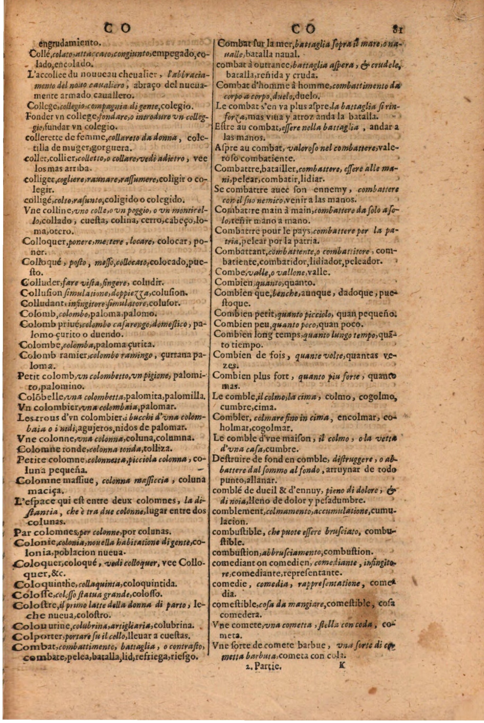 1616 - Pierre de la Rovière - Trésor des trois langues (Seconde partie) - BSB Munich