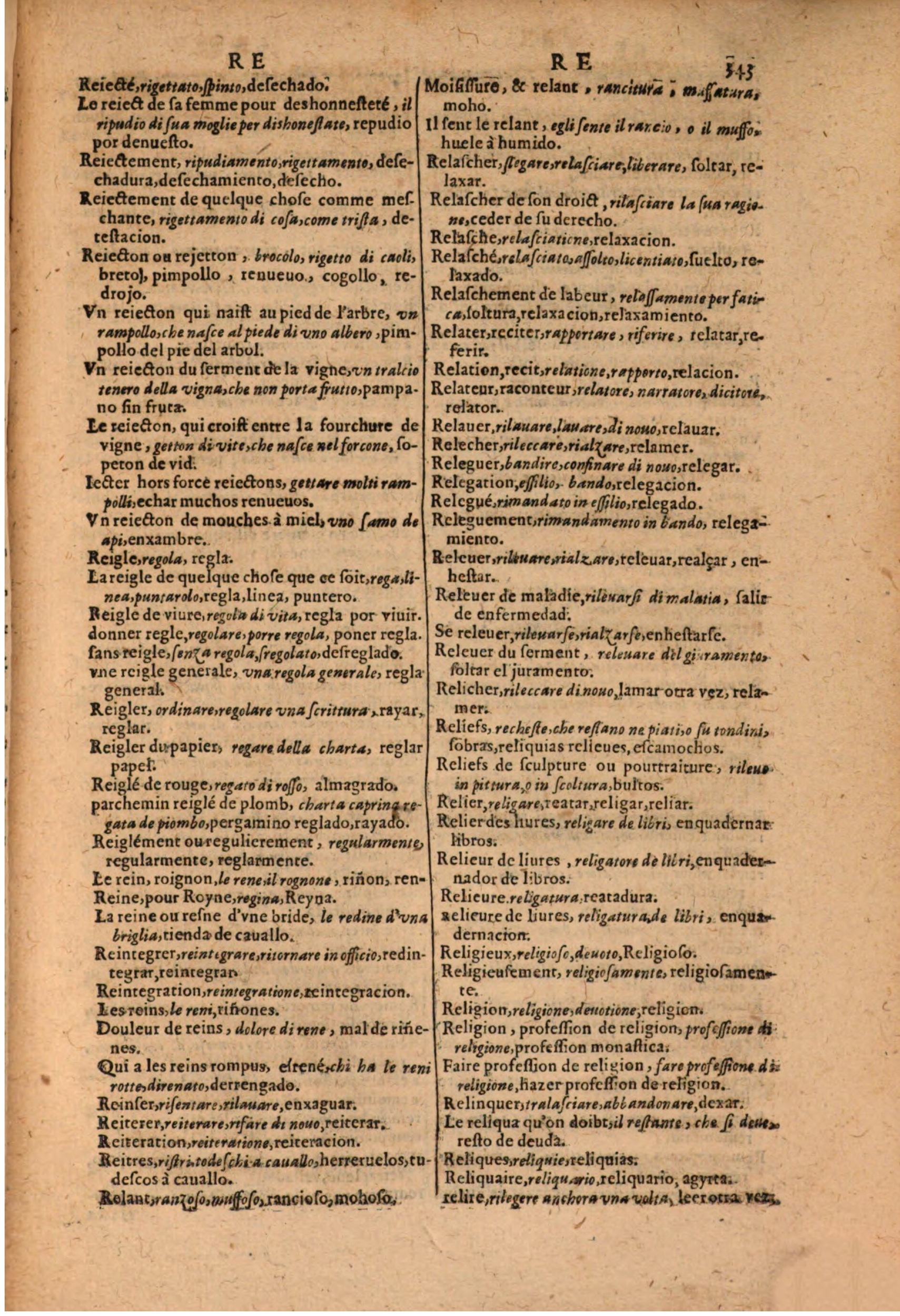 1616 - Pierre de la Rovière - Trésor des trois langues (Seconde partie) - BSB Munich