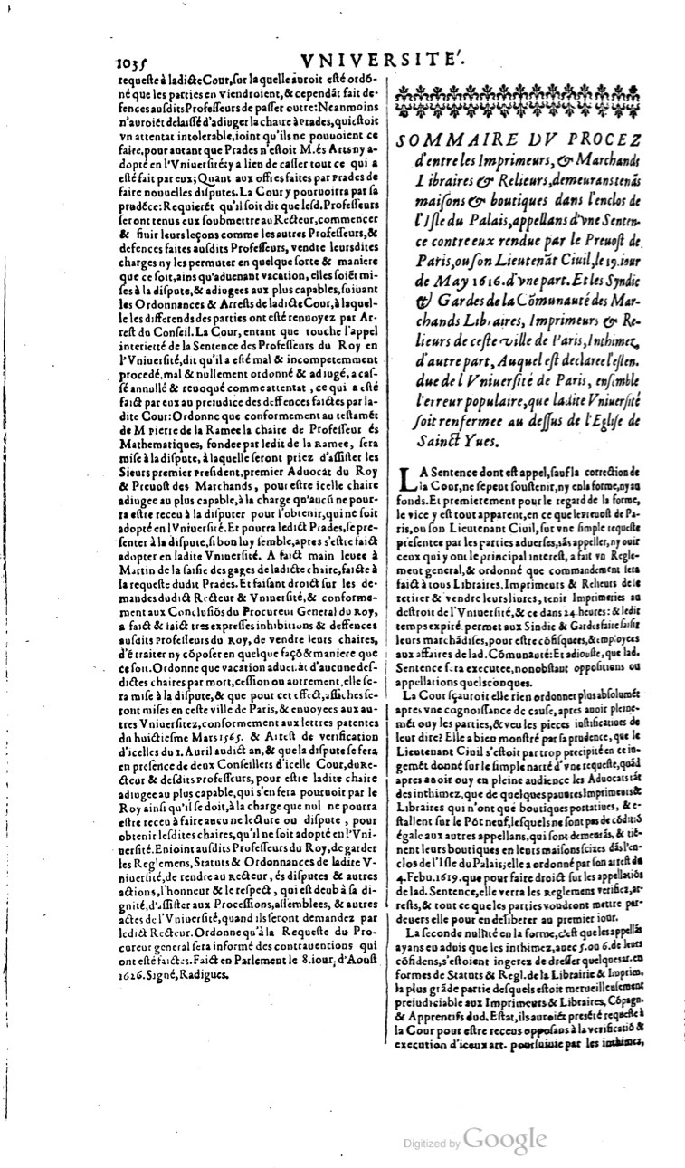 1629 - Veuve Nicolas Buon - Trésor du droit français (21754 T. 3) - BM Lyon