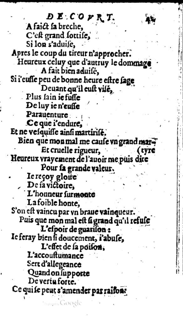 1606 - Théodore Reinsart - Trésor des chansons amoureuses recueillies des plus excellents airs de cour - Livre I - NK ČR Prague