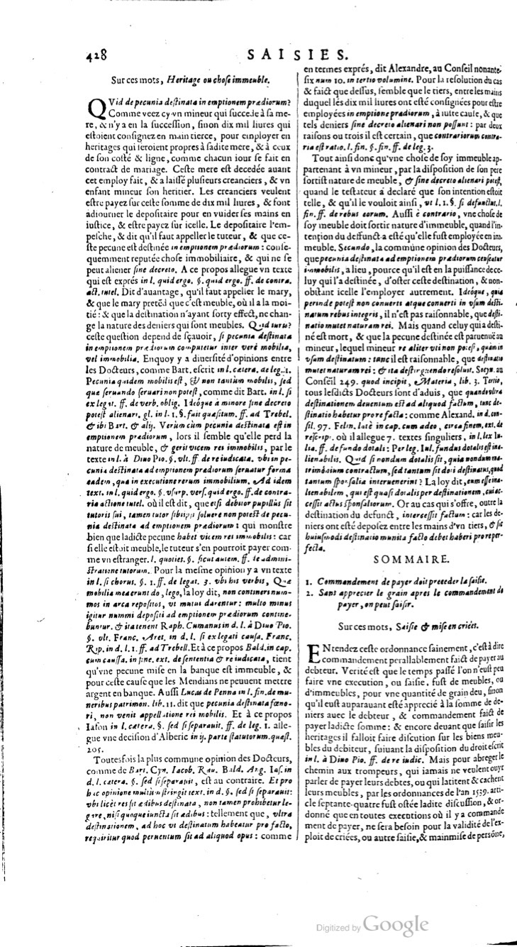 1629 - Veuve Nicolas Buon - Trésor du droit français (21754 T. 3) - BM Lyon