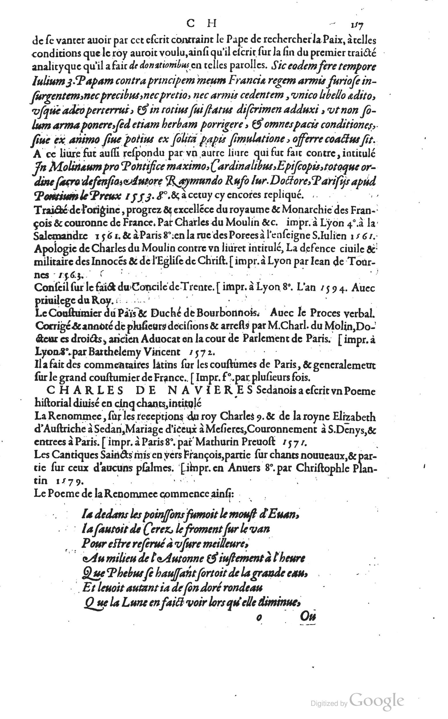 1585 - Barthélemy Honorat - Bibliothèques françaises - BSB Munich