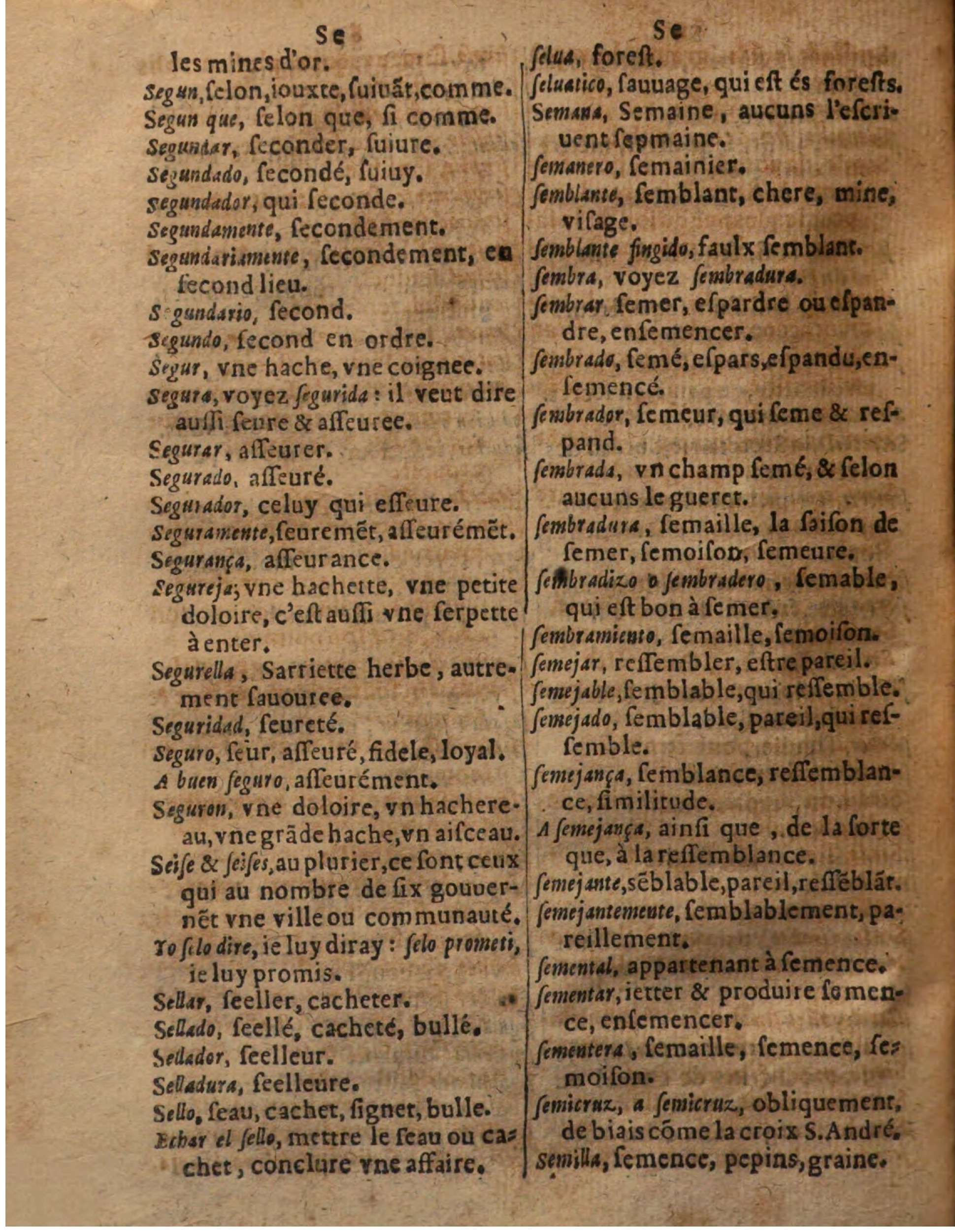 1625 - Hubert Antoine - Trésor des deux langues espagnole et française - Augsbourg