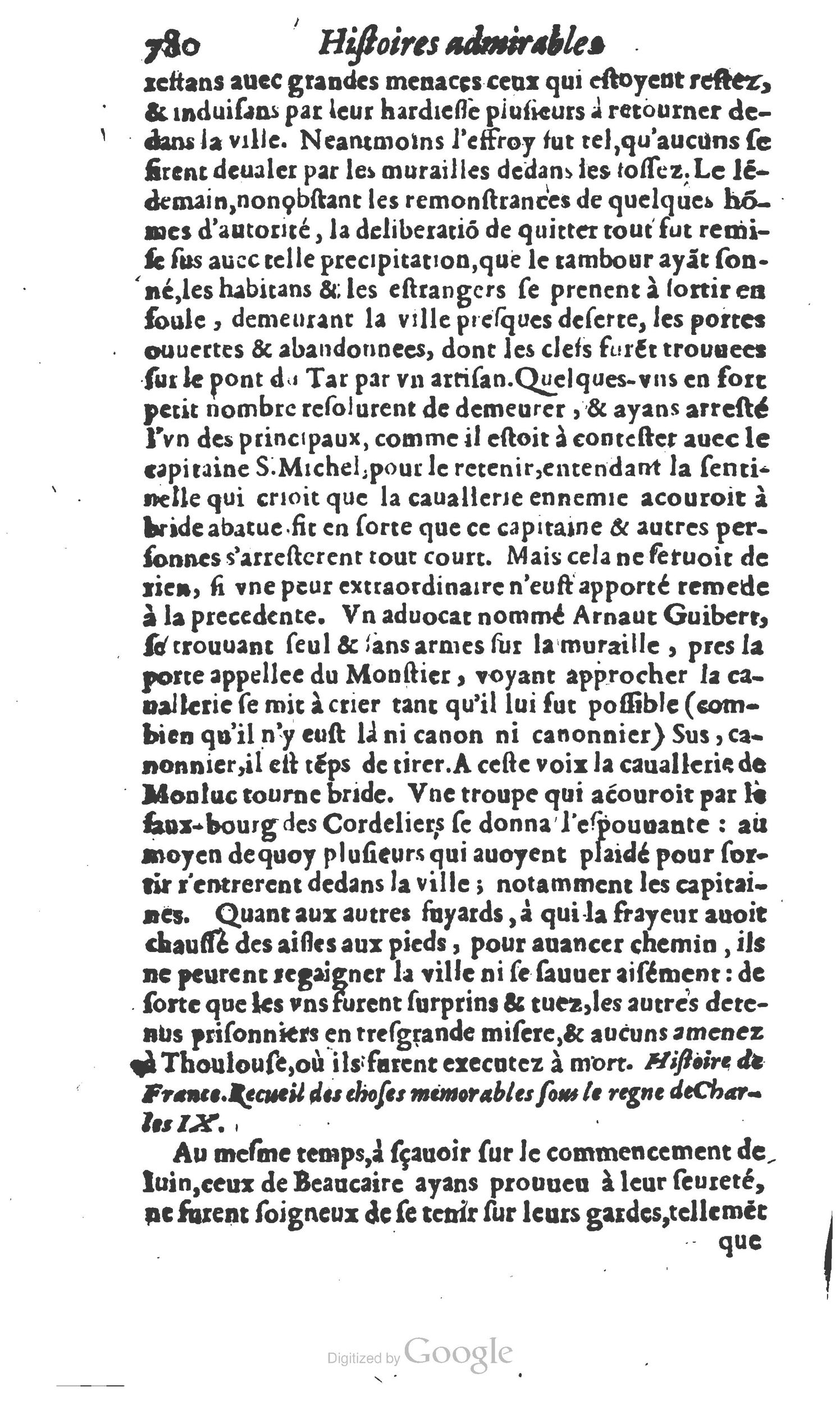 1610 - Paul Marceau - Trésor d’histoires admirables et mémorables - Princeton