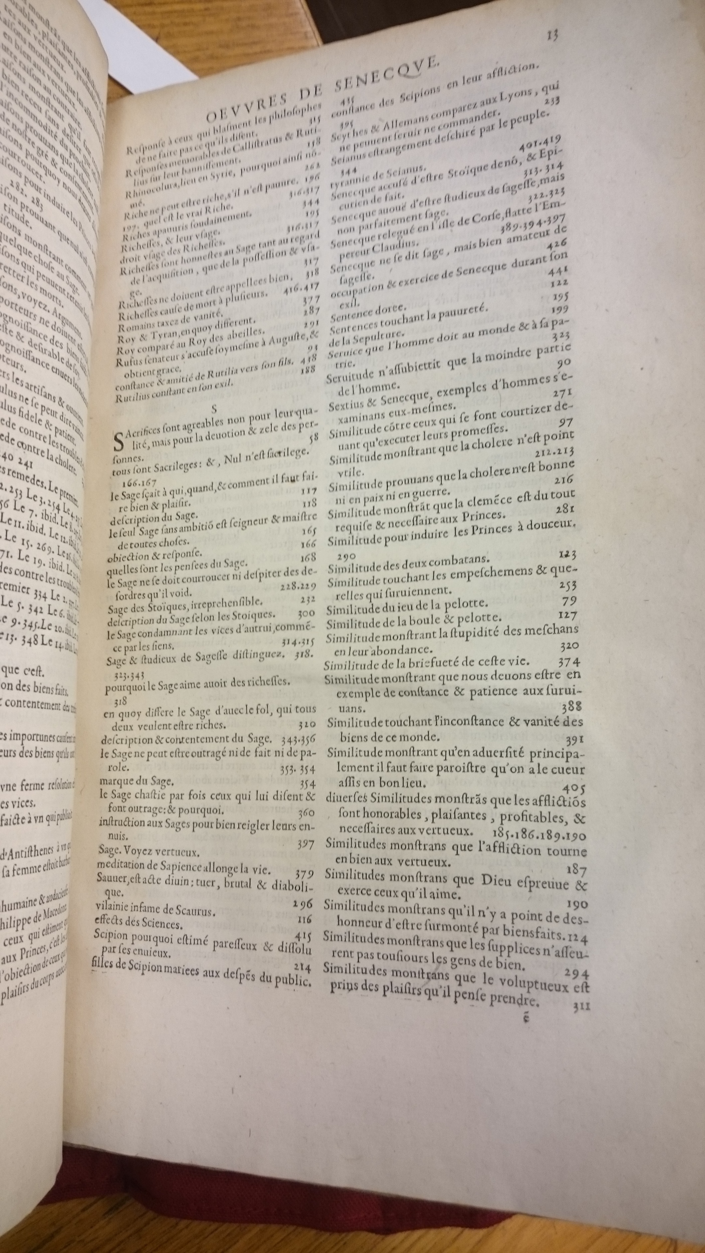 1598 - Jean Houzé - Œuvres morales et mêlées de Sénèque, Trésor de philosophie morale - BM Lyon