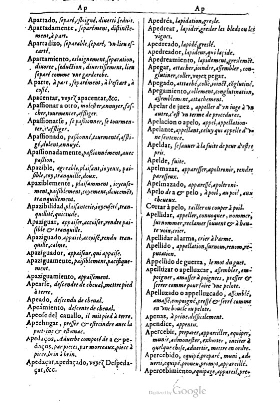 1616 - Veuve Marc Orry - Trésor des deux langues espagnole et française (Première et Seconde parties) - BM Lyon