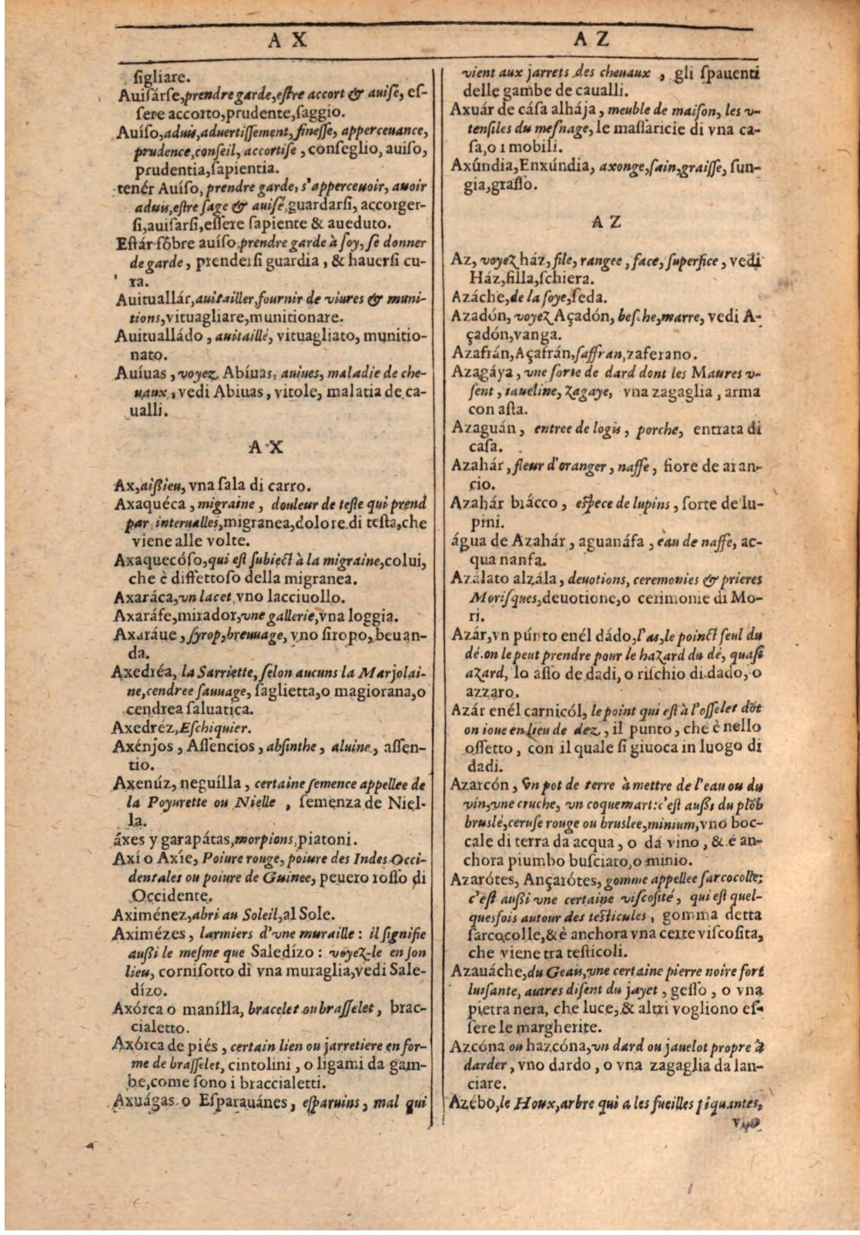 1609 - Philippe Albert et Alexandre Pernet - Trésor des trois langues française, italienne et espagnole (Première partie) - BSB Munich