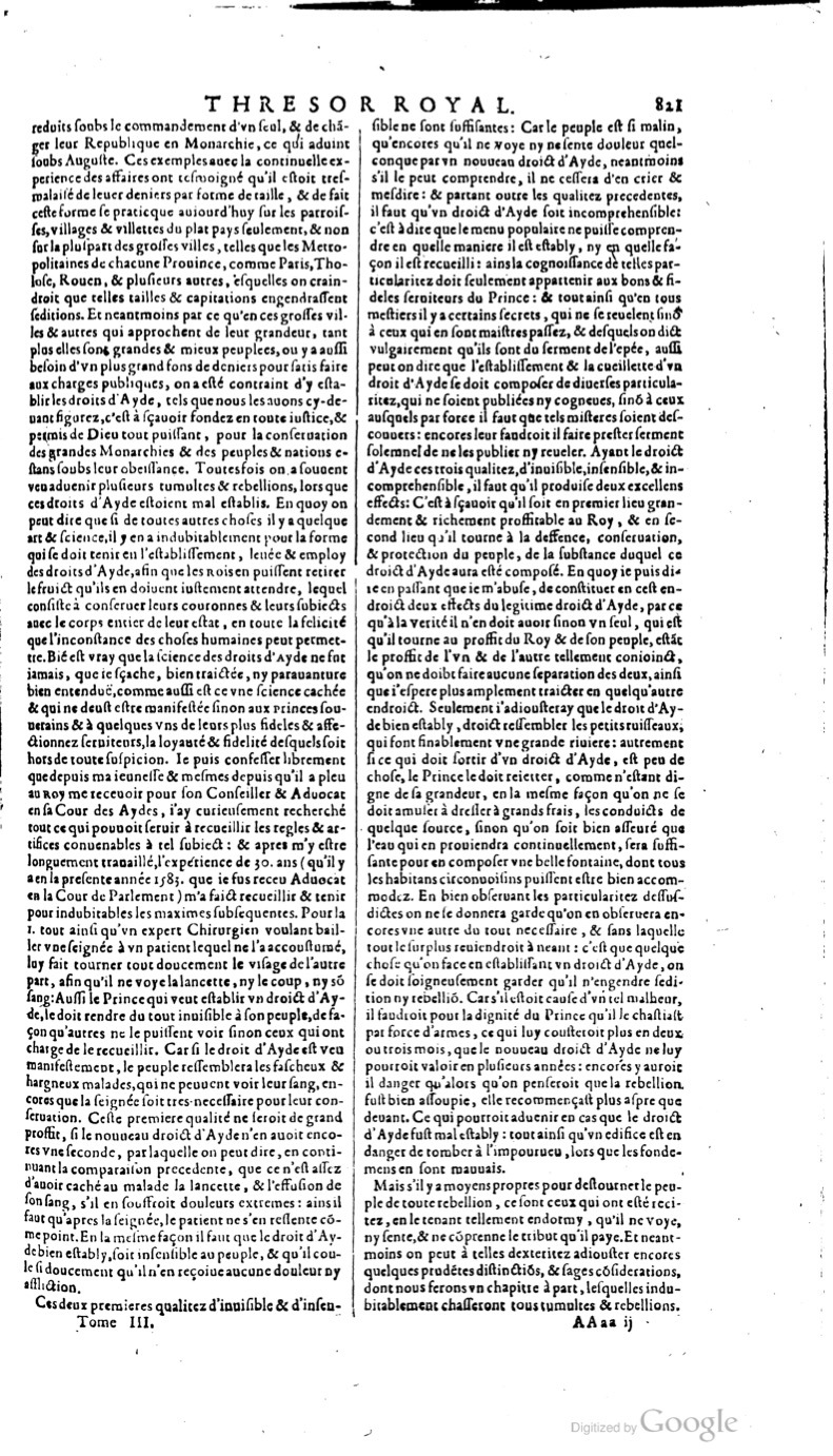 1629 - Veuve Nicolas Buon - Trésor du droit français (21754 T. 3) - BM Lyon