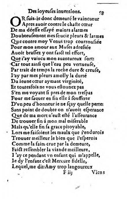 1556c. - Étienne Denise - Trésor des joyeuses inventions du parangon de poésies - ÖNB Vienne