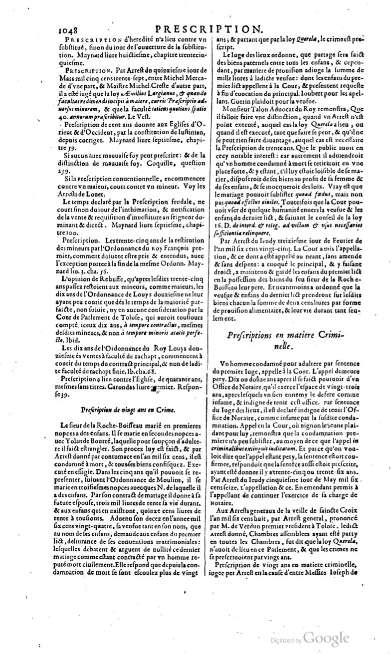 1629 - Veuve Nicolas Buon - Trésor du droit français (29620 T. 2) - BM Lyon