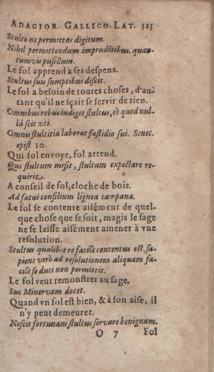 1612 - Dominicus Custos - Trésor des proverbes français - Bibliopol-Olomuc 1612 - Dominicus Custos - Trésor des proverbes français - Bibliopol-Olomuc