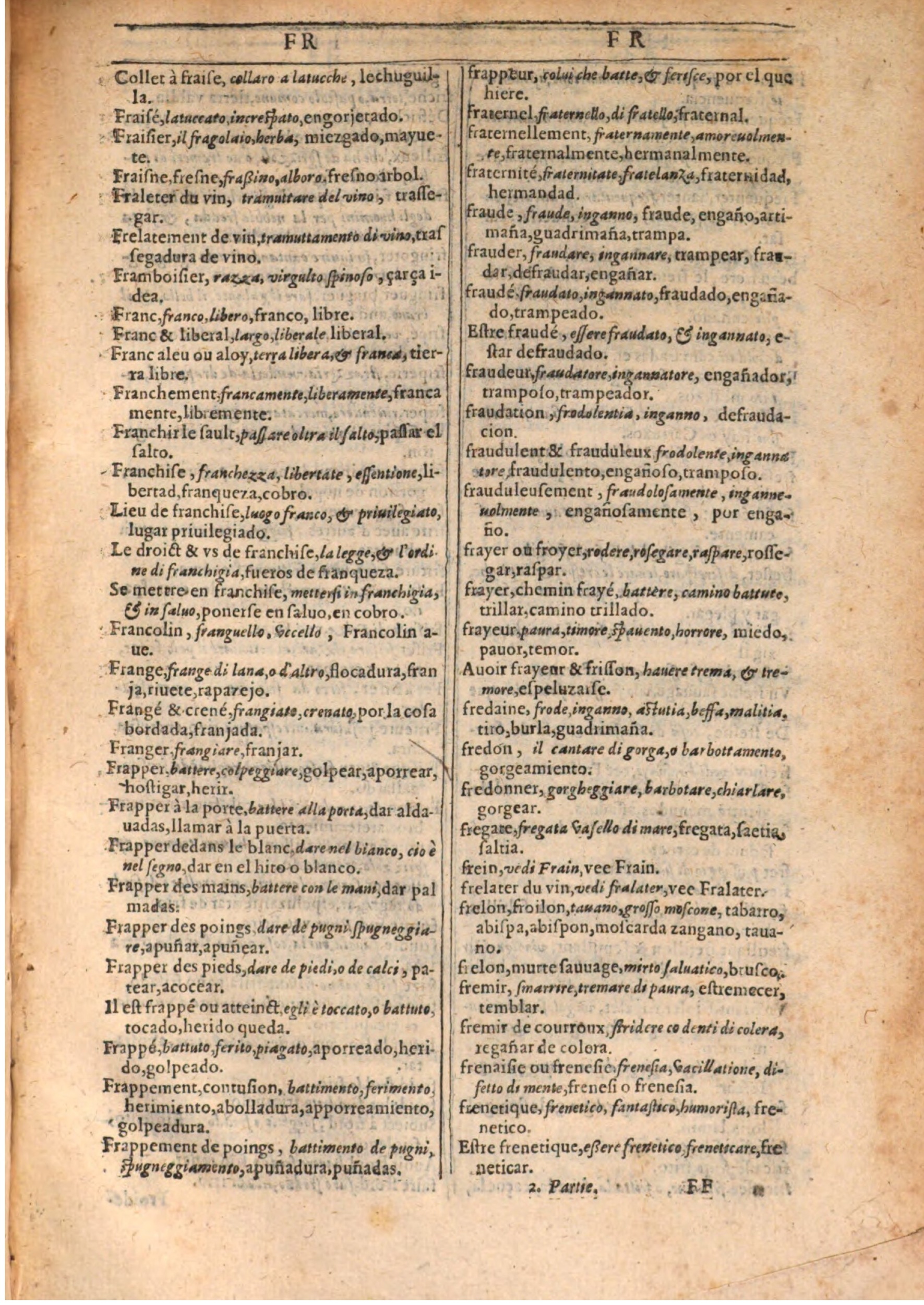 1609 - Philippe Albert et Alexandre Pernet - Trésor des trois langues française, italienne et espagnole (Seconde partie) - BSB Munich