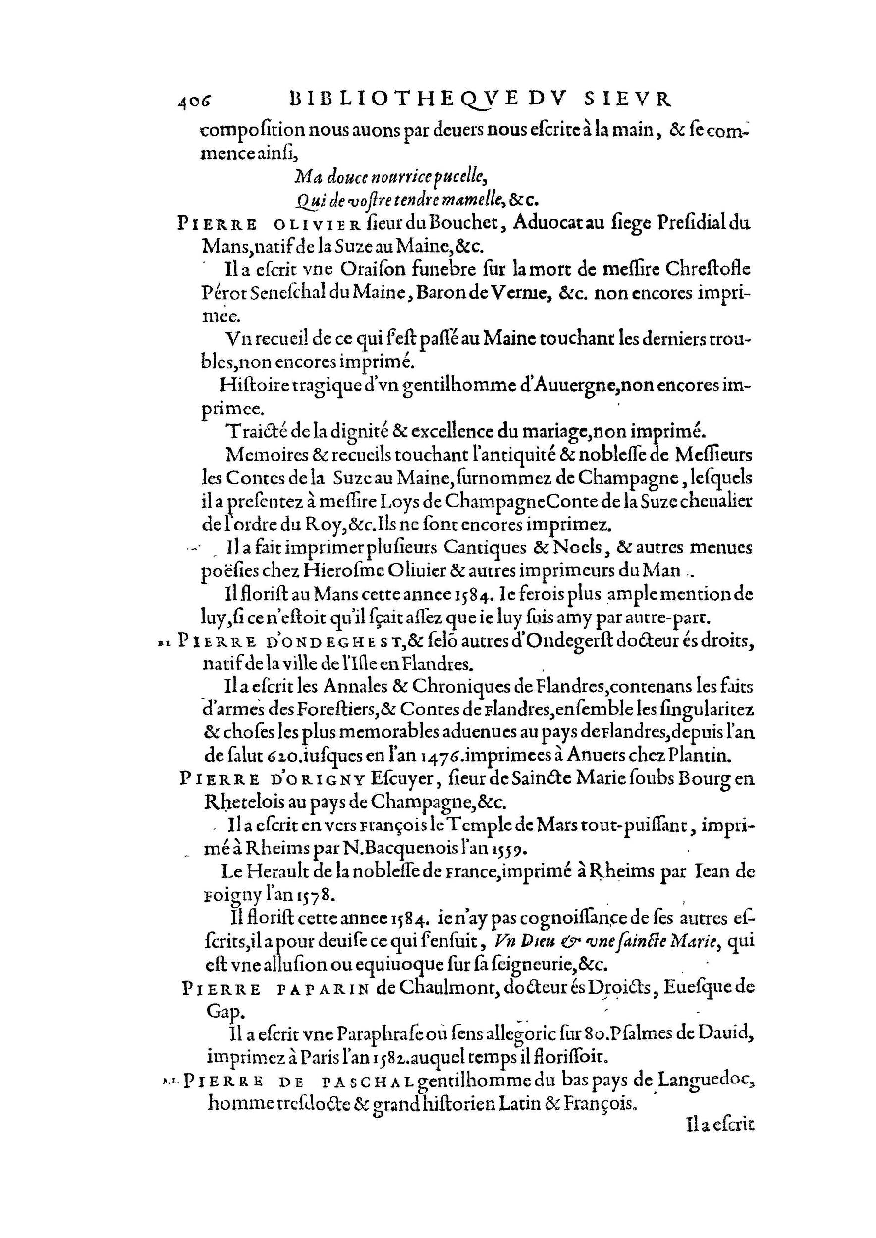1584 - Abel L&#039;Angelier - Bibliothèques françaises - BnF