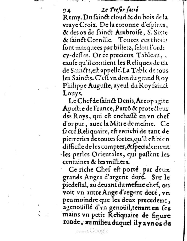 1636 - Jean Billaine - Trésor sacré ou inventaire des saintes reliques - British Library