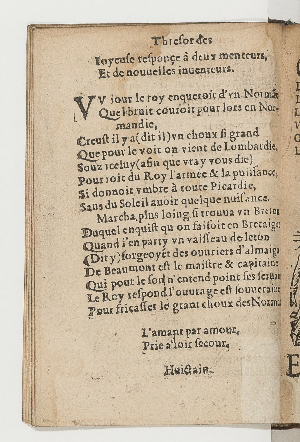 1568c. - Veuve Jean Bonfons - Trésor des joyeuses inventions du parangon de poésies - BnF Arsenal