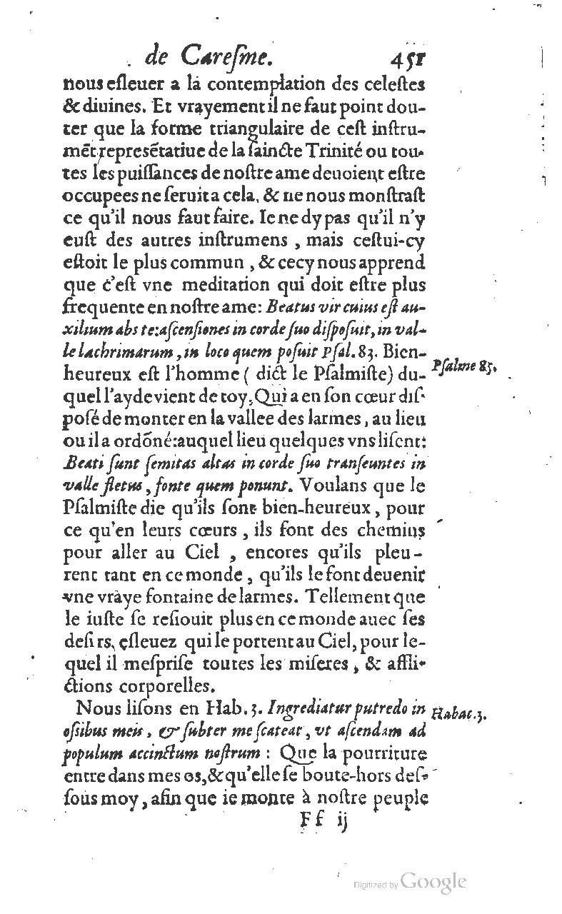 1607 - Nicolas Du Fossé - Trésor quadragésimal - T 01 - BM Lyon