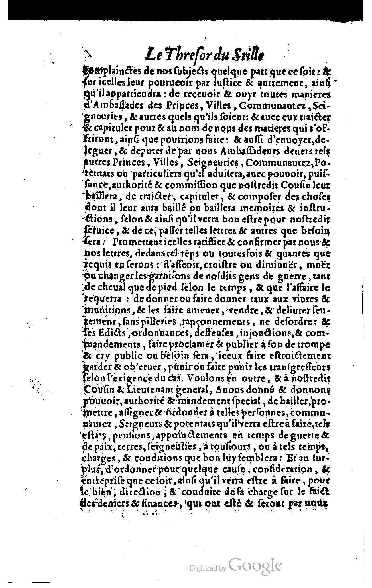 1614 - Jean Richer - Trésor du nouveau style et protocole de la chancellerie de France - BSB Munich