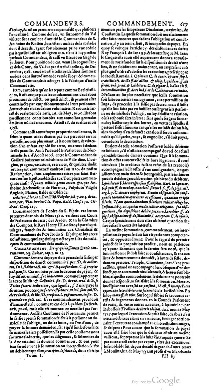 1629 - Veuve Nicolas Buon - Trésor du droit français (21754 T. 1) - BM Lyon