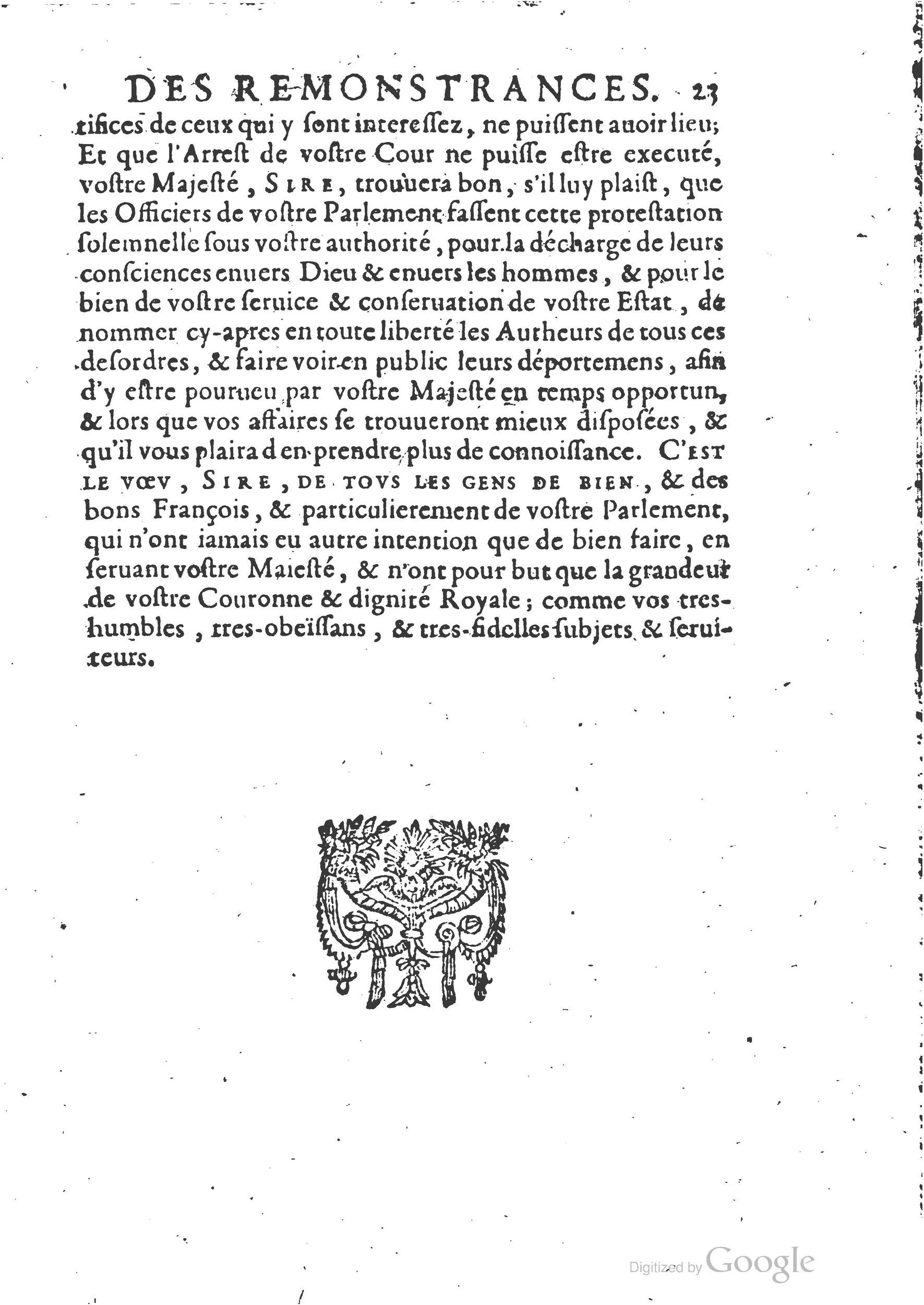 1654 - Michel Bobin - Trésor des harangues, remontrances et oraisons funèbres - BM Lyon