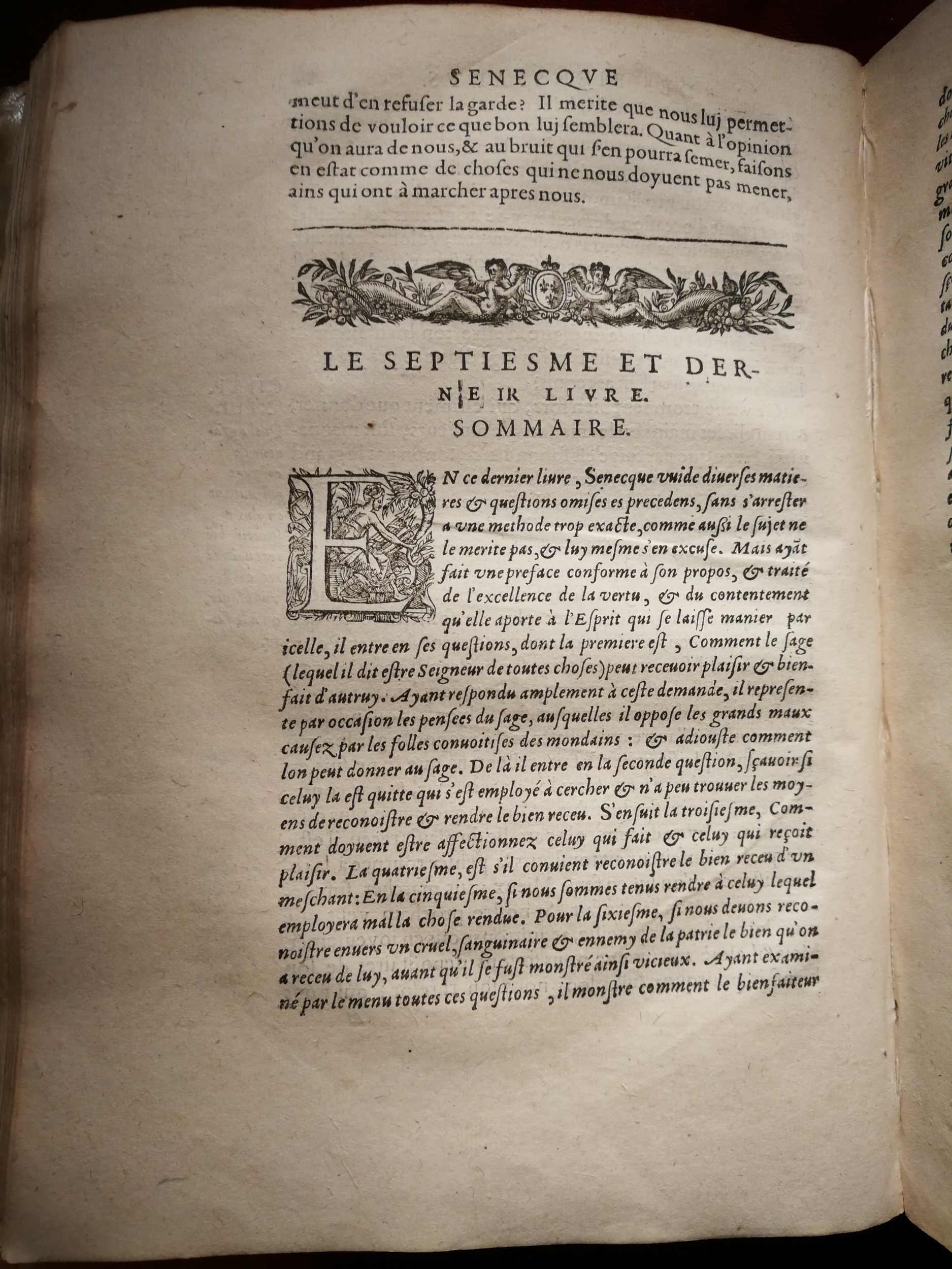 1595 - Jean Houzé - Œuvres morales et mêlées de Sénèque, Trésor de philosophie morale - T. 1 - BnF