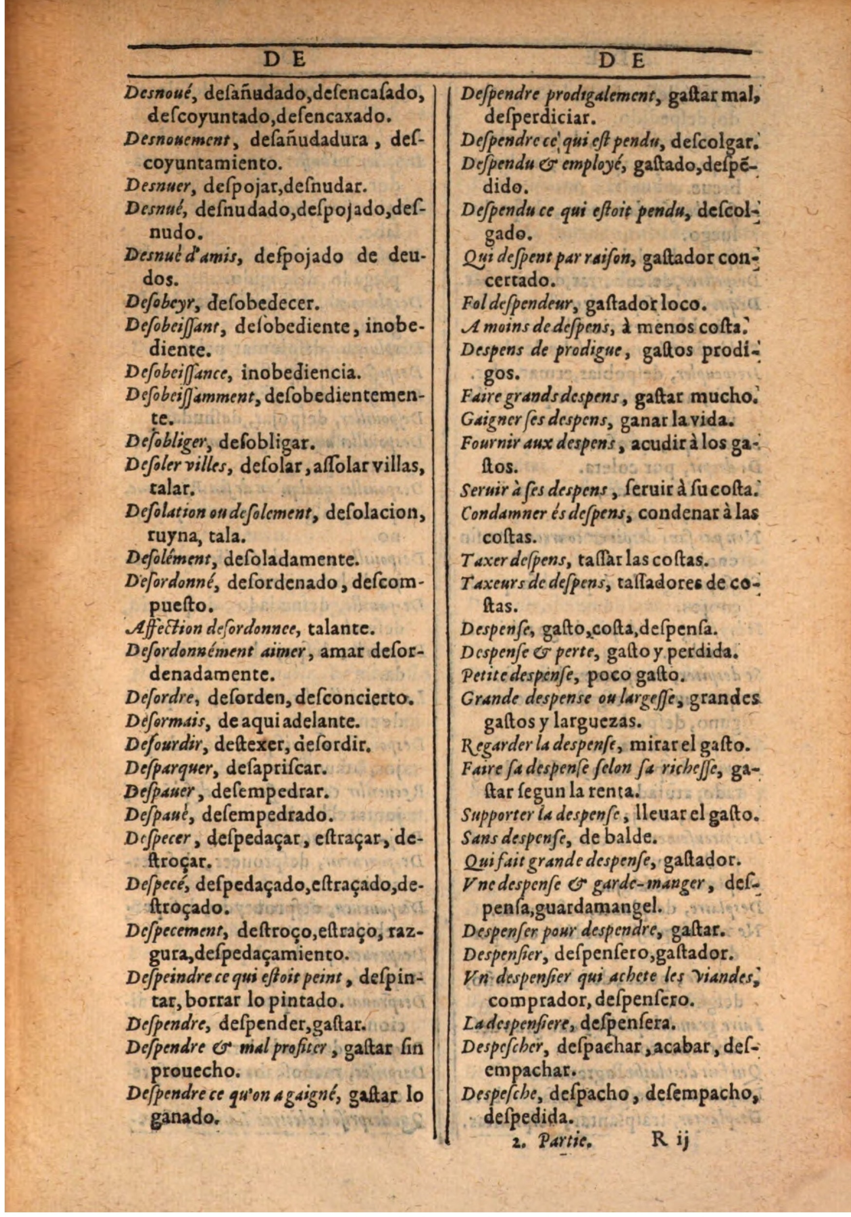 1607 - Marc Orry - Trésor des deux langues espagnole et française (Seconde partie) - BSB Munich 1607 - Marc Orry - Trésor des deux langues espagnole et française (Seconde partie) - BSB Munich