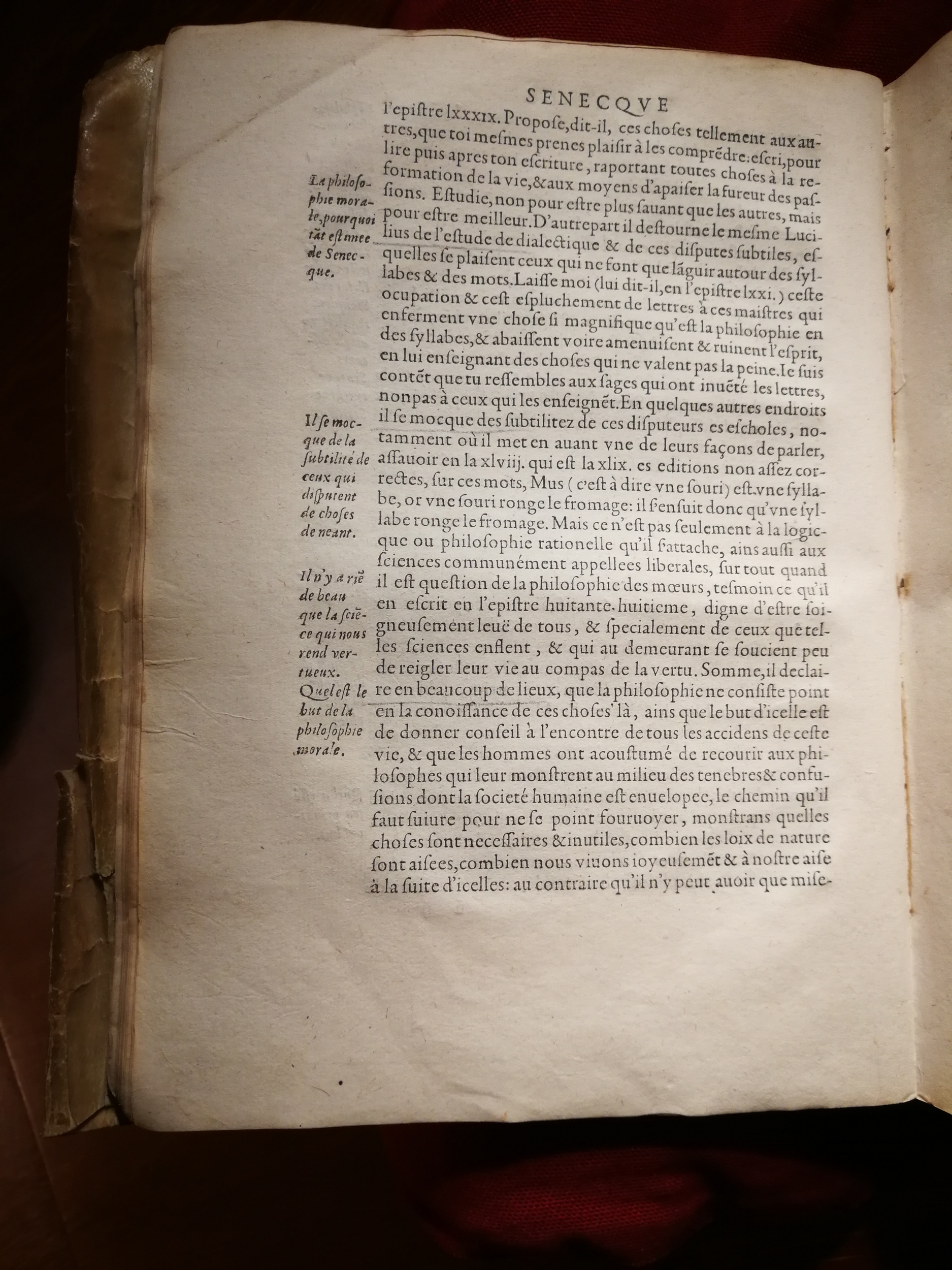 1595 - Jean Houzé - Œuvres morales et mêlées de Sénèque, Trésor de philosophie morale - T. 1 - BnF