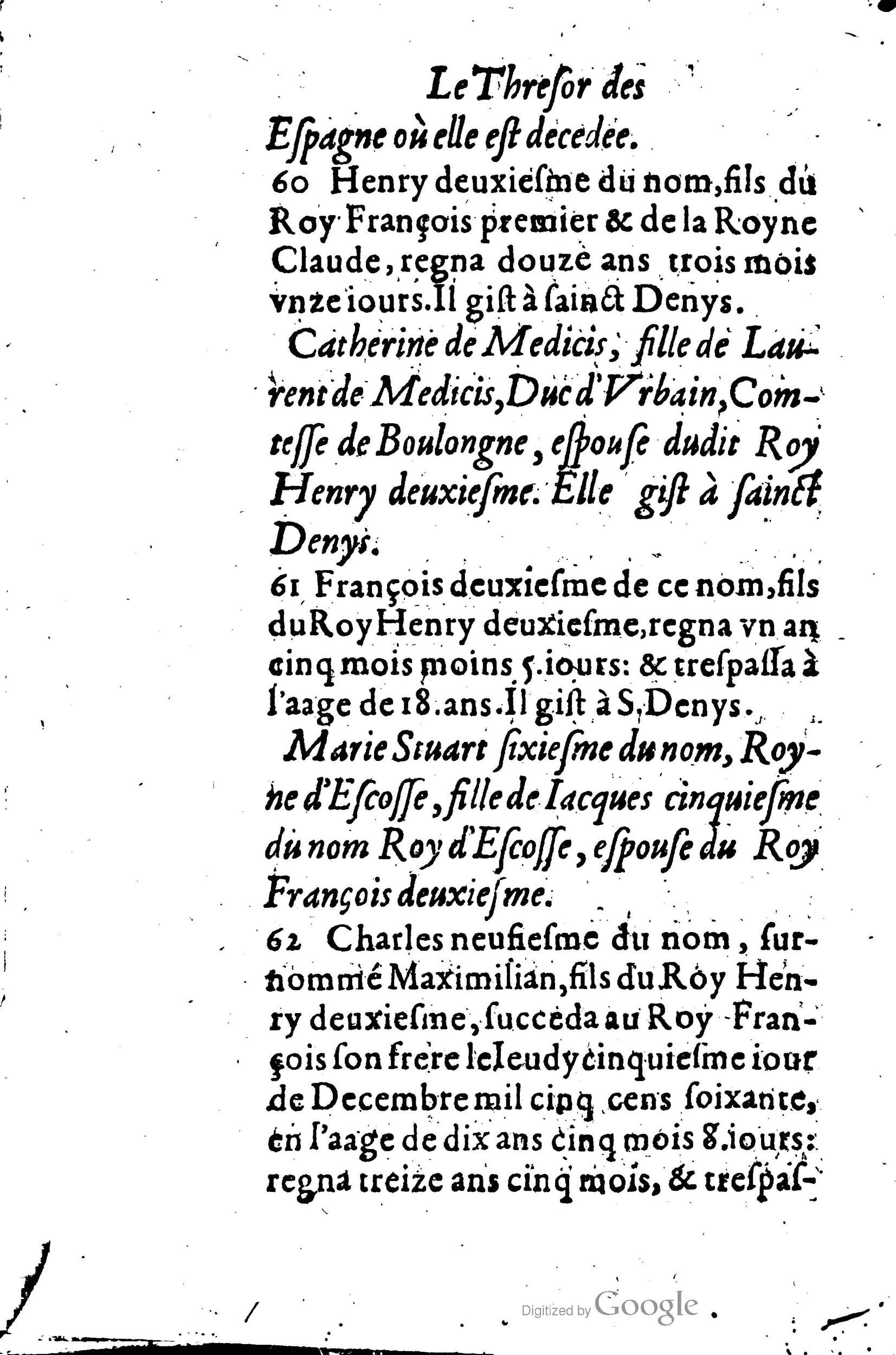 1619 - Jean Corrozet - Trésor des histoires de France - BSB Munich