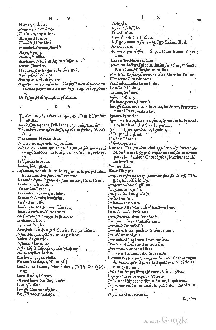 1585 - Simphorianum Beraud et Stephanum Michaëlem - Trésor des mots et traits français - Barcelone