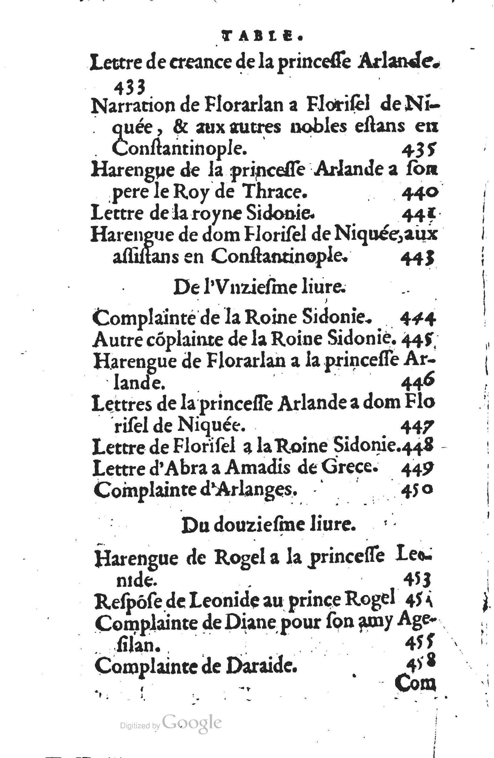 1560 - Jean d’Ogerolles et Gabriel Cotier Lyon - Trésor des Amadis - BSB Munich