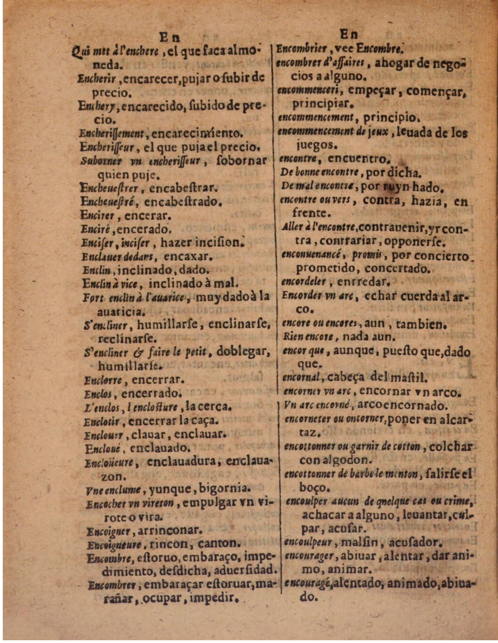 1624 - Hubert Antoine - Trésor des deux langues espagnole et française (Seconde partie) - BSB Munich