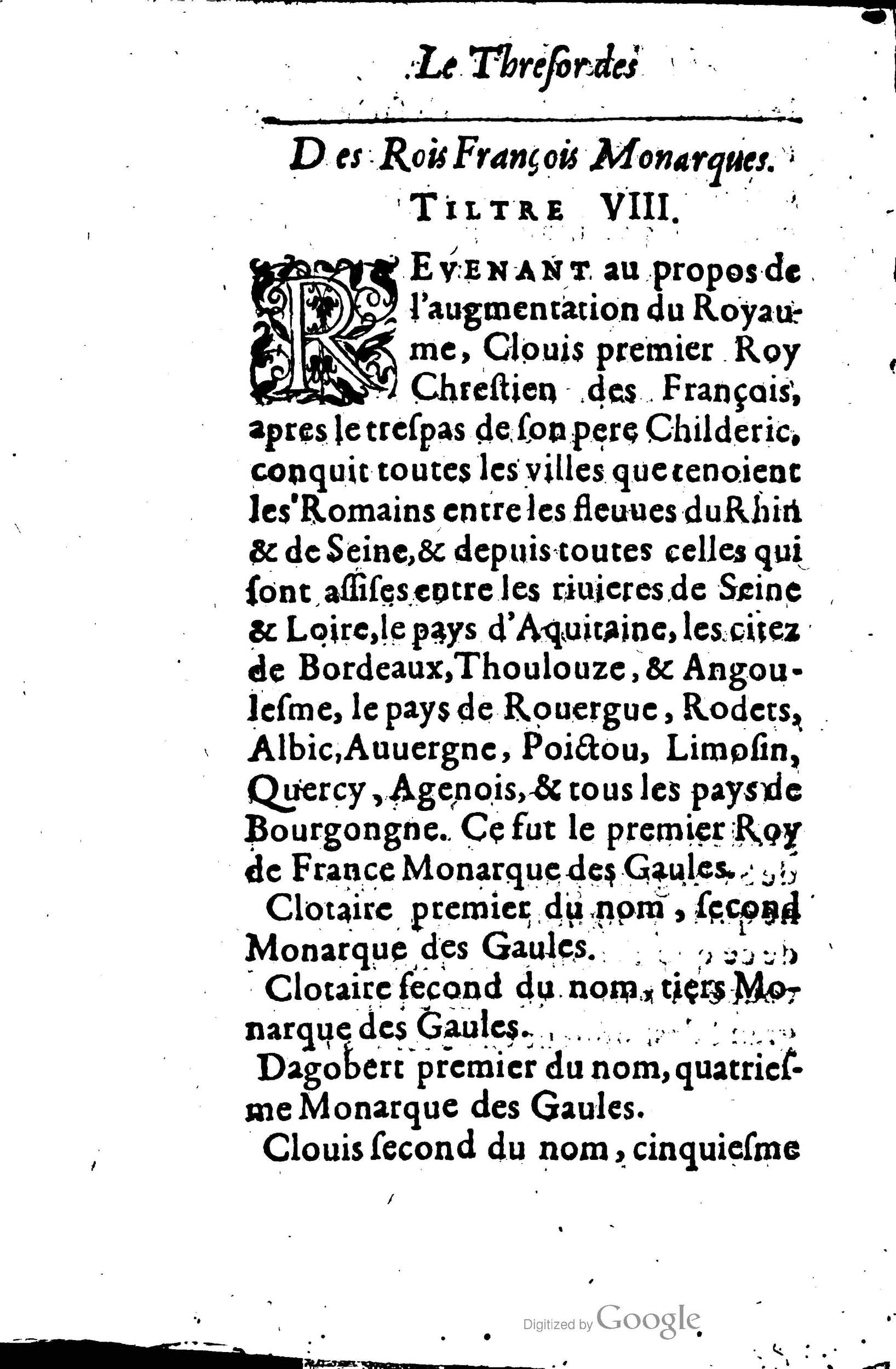 1619 - Jean Corrozet - Trésor des histoires de France - BSB Munich
