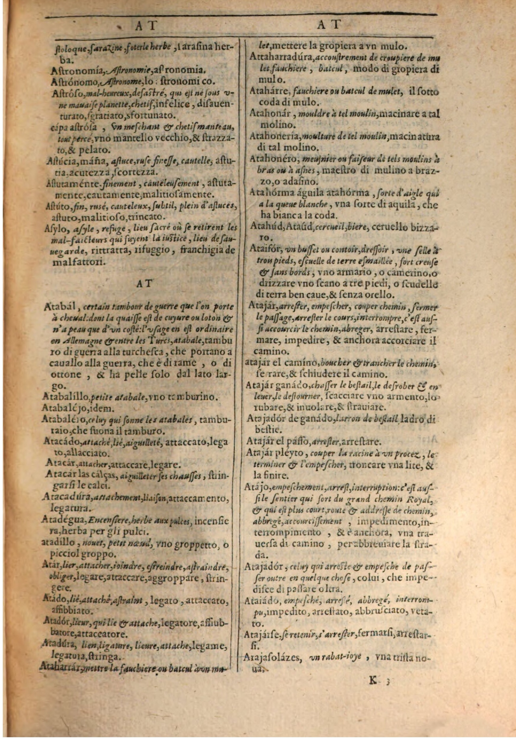 1609 - Philippe Albert et Alexandre Pernet - Trésor des trois langues française, italienne et espagnole (Première partie) - BSB Munich 1609 - Philippe Albert et Alexandre Pernet - Trésor des trois langues française, italienne et espagnole (Première partie) - BSB Munich