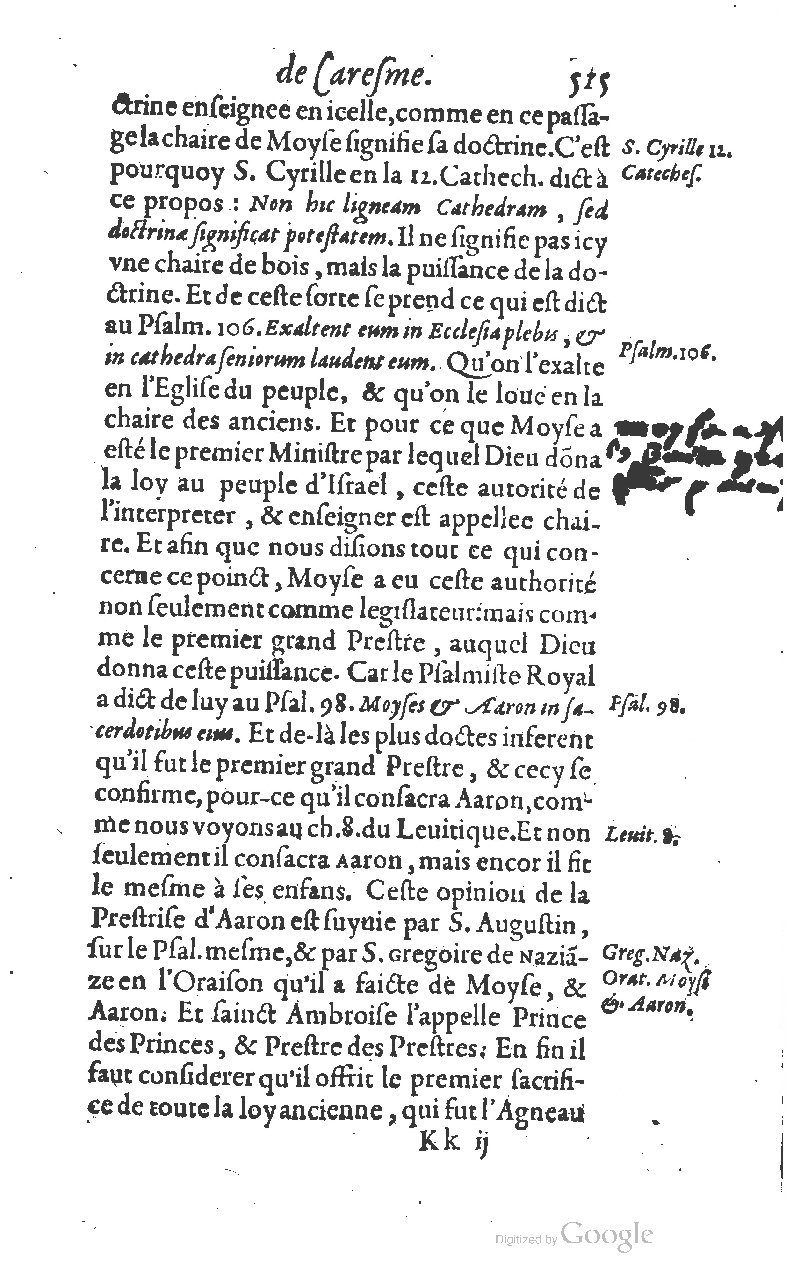 1607 - Nicolas Du Fossé - Trésor quadragésimal - T 01 - BM Lyon