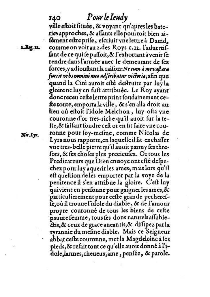 1607 - Nicolas Du Fossé - Trésor quadragésimal - T 02 - BM Lyon