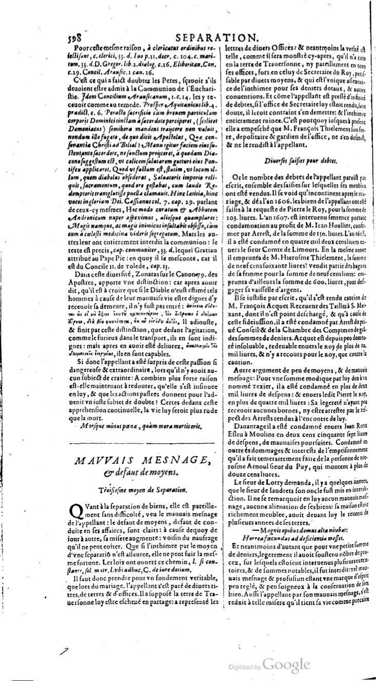 1629 - Veuve Nicolas Buon - Trésor du droit français (21754 T. 3) - BM Lyon