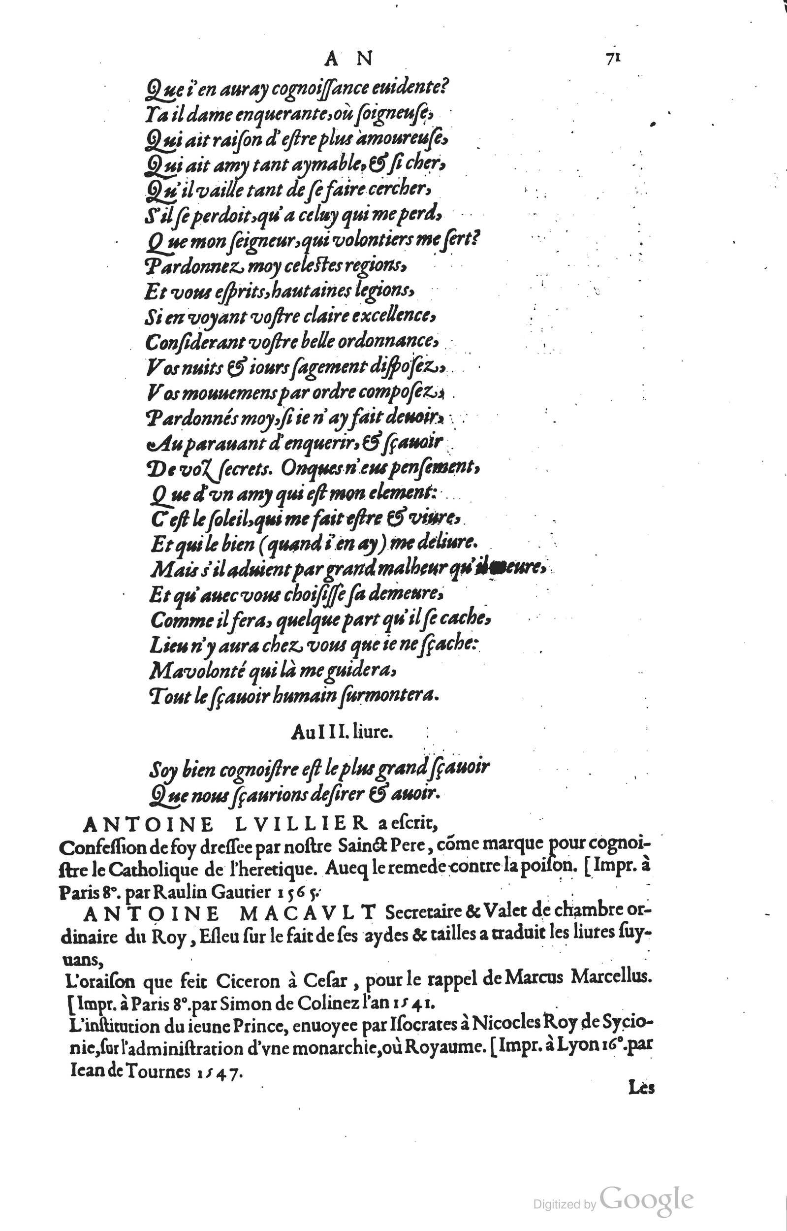 1585 - Barthélemy Honorat - Bibliothèques françaises - BSB Munich