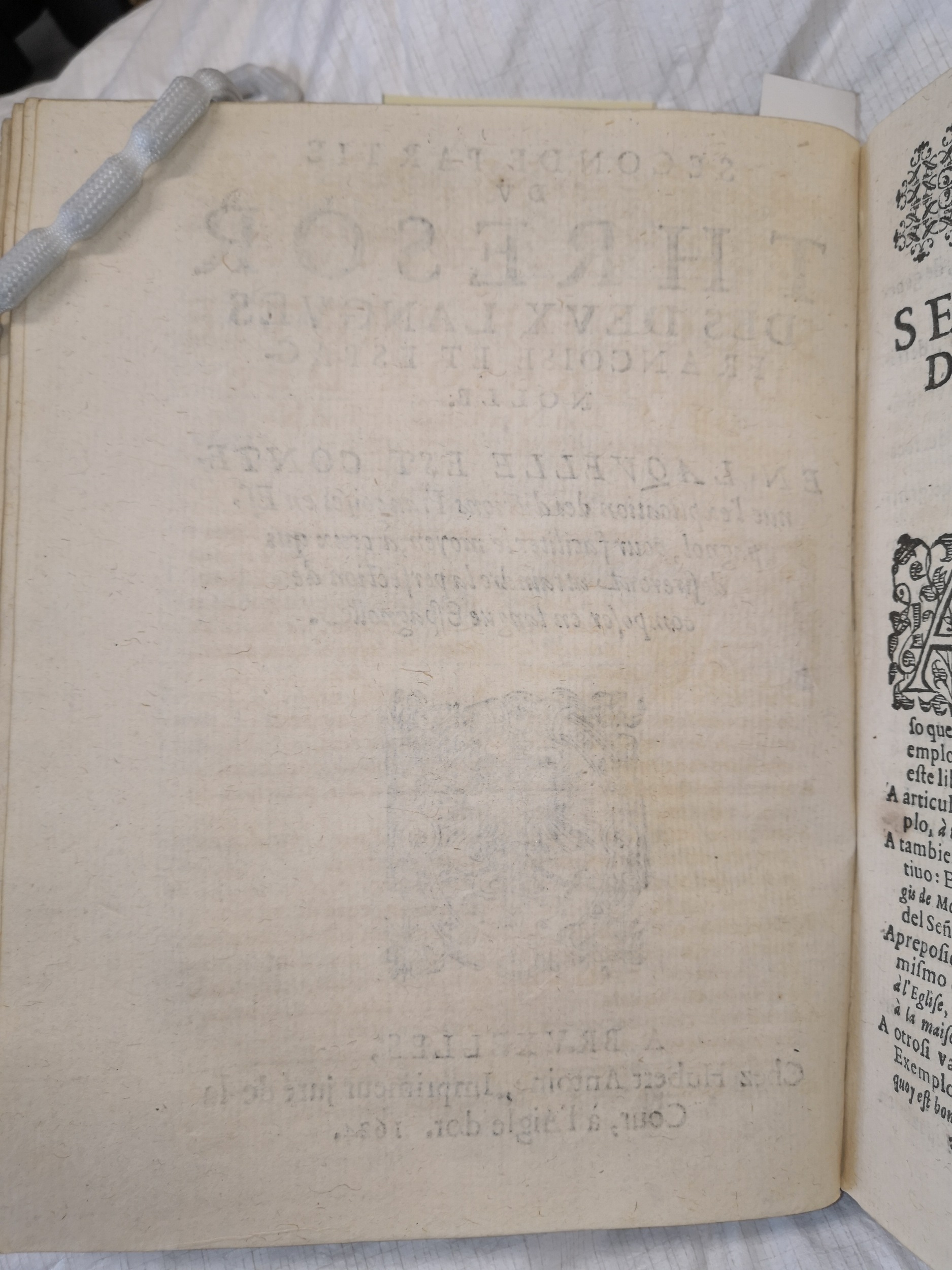 1625 - Hubert Anthoine - Trésor des deux langues espagnole et française - Anvers Université