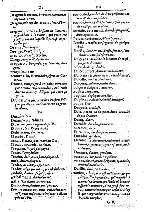 1616 - Veuve Marc Orry - Trésor des deux langues espagnole et française (Première et Seconde parties) - BM Lyon