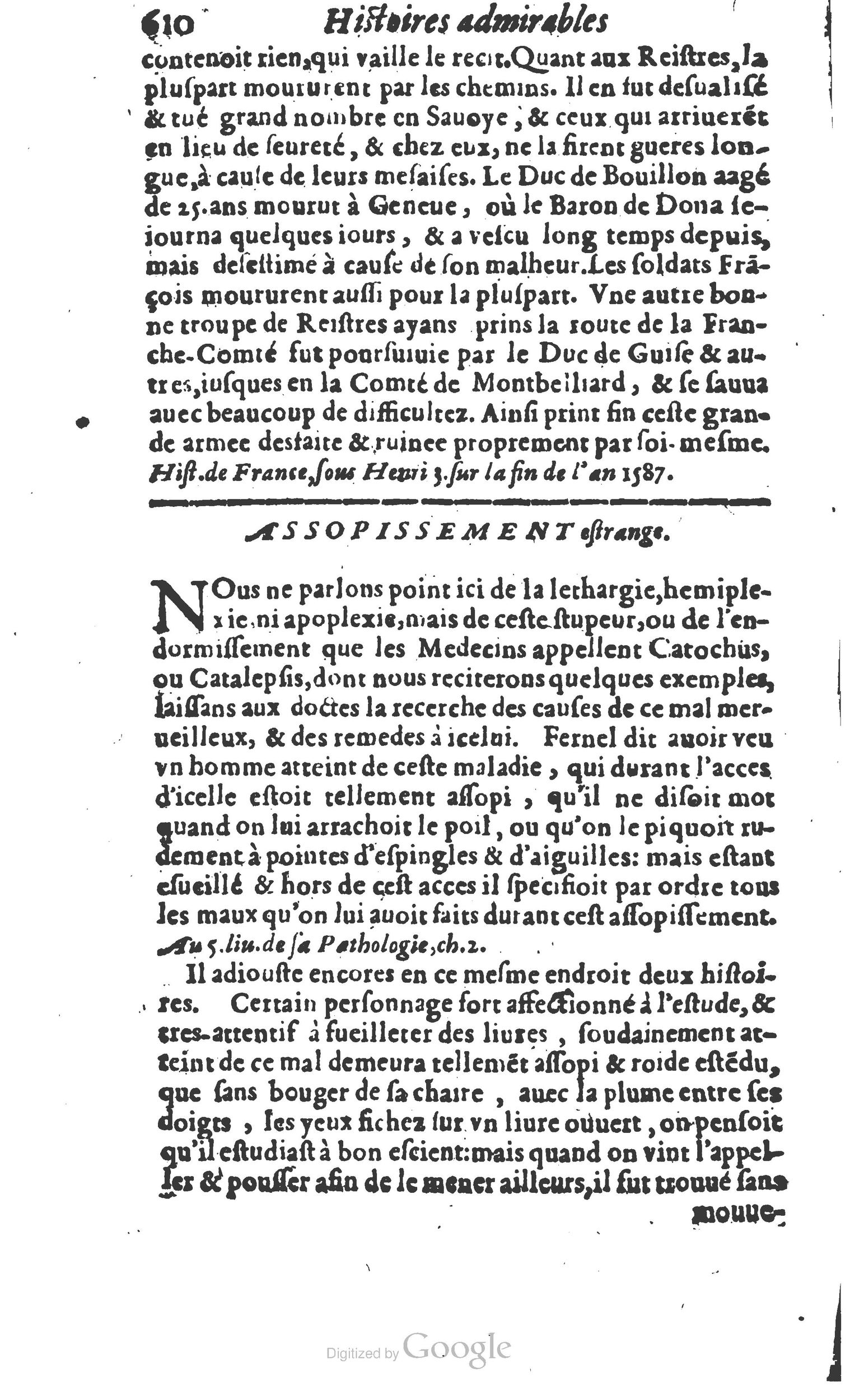 1610 - Paul Marceau - Trésor d’histoires admirables et mémorables - Princeton