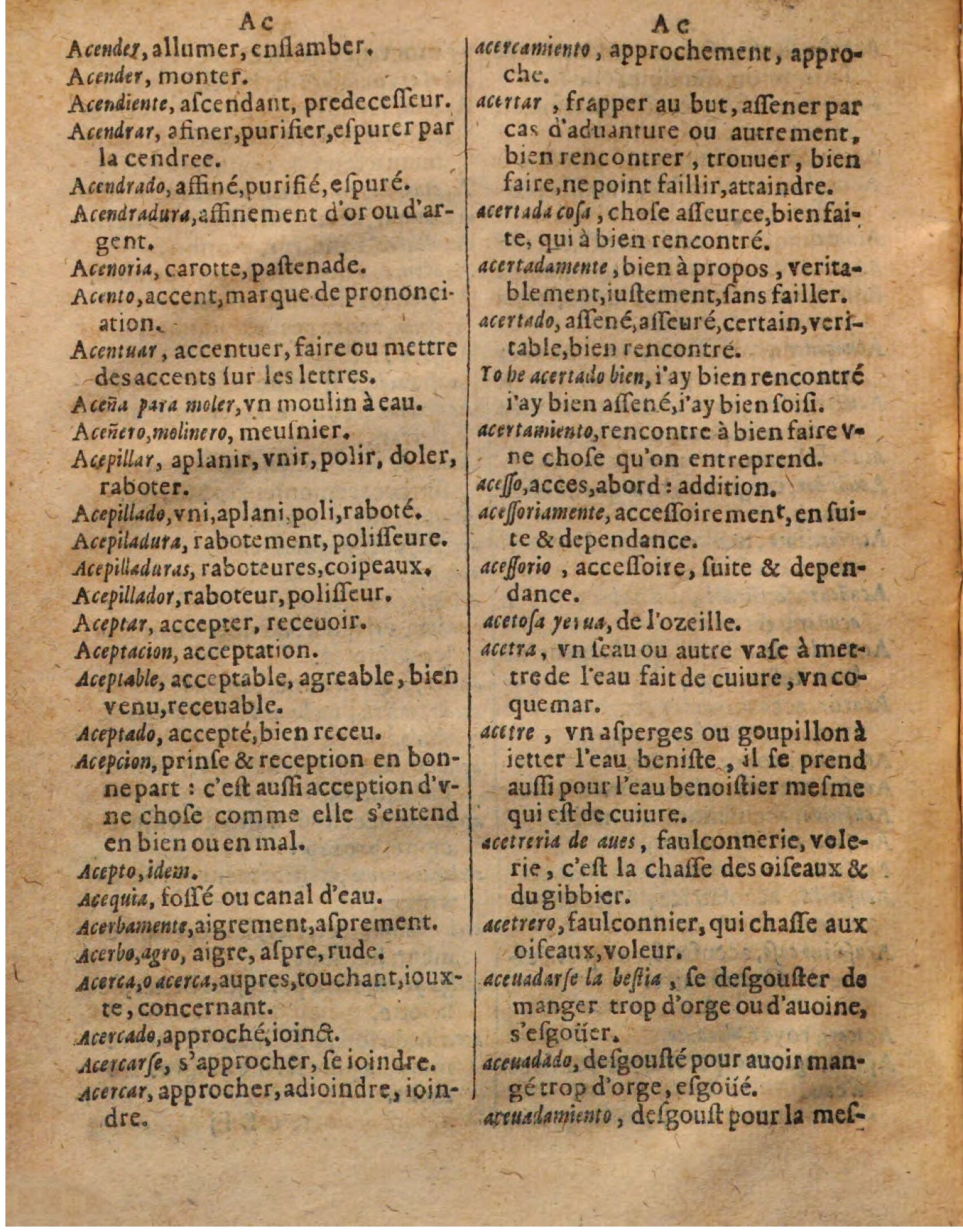 1625 - Hubert Antoine - Trésor des deux langues espagnole et française - Augsbourg