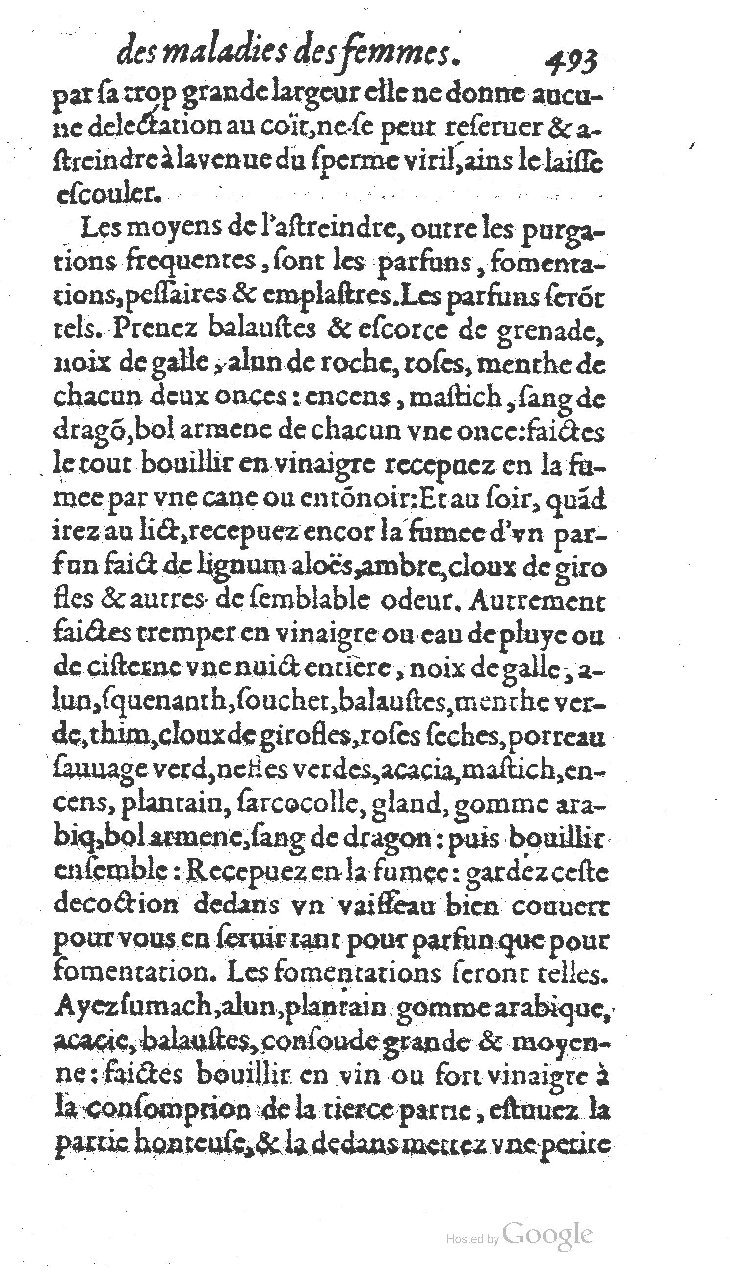 1585 - Jacques du Puis - Trésor des remèdes secrets pour les maladies des femmes - BnF